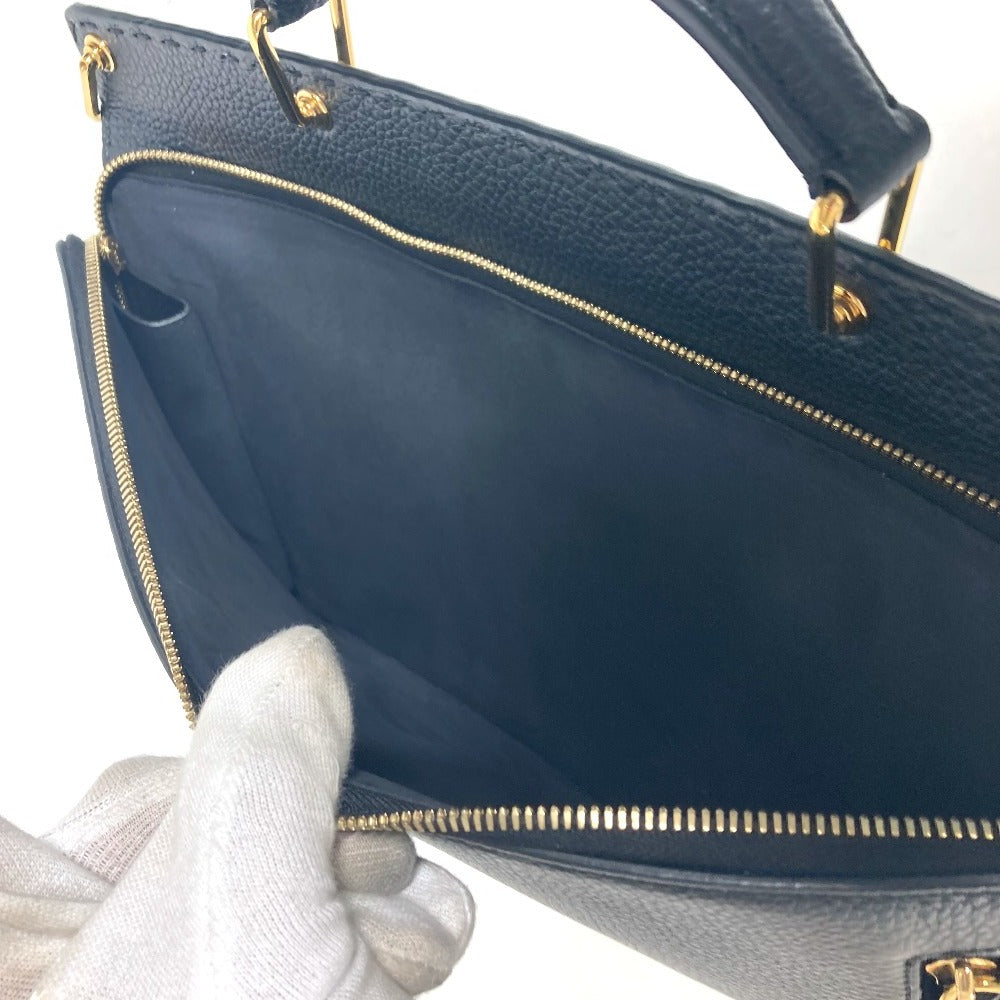 FENDI Business bag 7VA462 leather black Bag Handbag Tote Bag Briefcase Double Face unisex(Unisex) Used