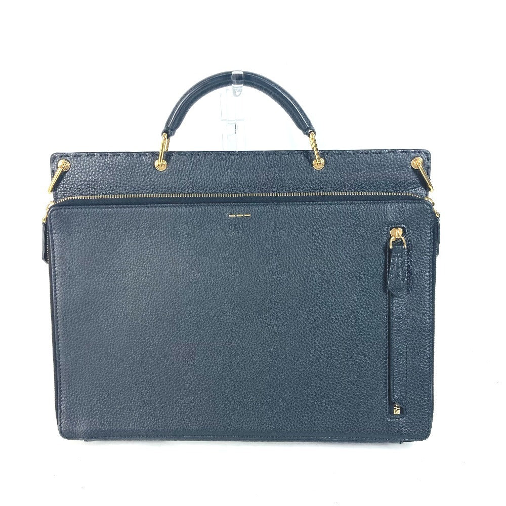 FENDI Business bag 7VA462 leather black Bag Handbag Tote Bag Briefcase Double Face unisex(Unisex) Used
