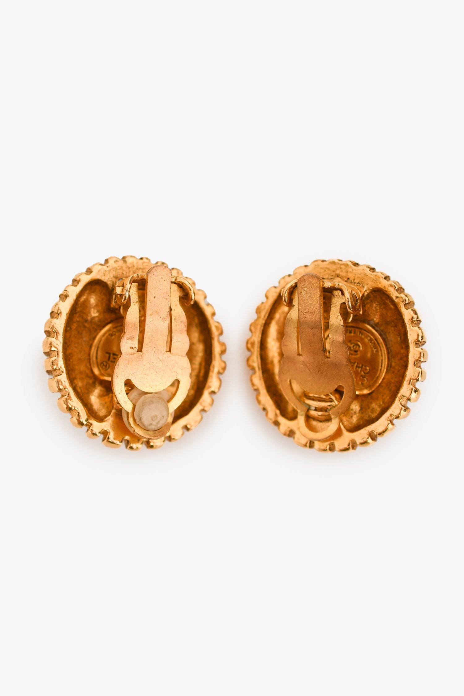 Chanel™ Gold Tone Sunburst Rhinestone Clip On Earrings