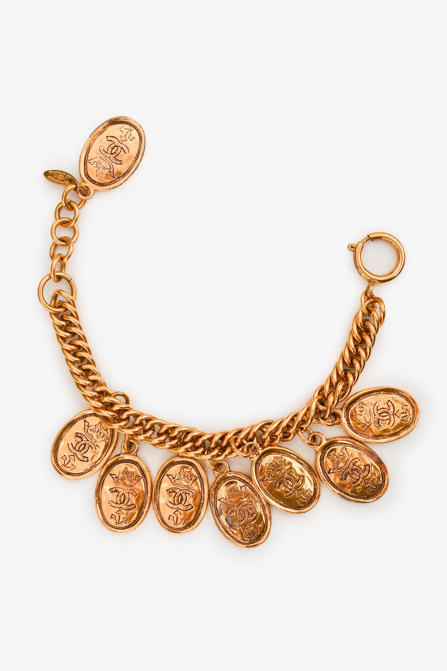 Chanel™ Gold Tone Coco Mark Coin Crown Bracelet