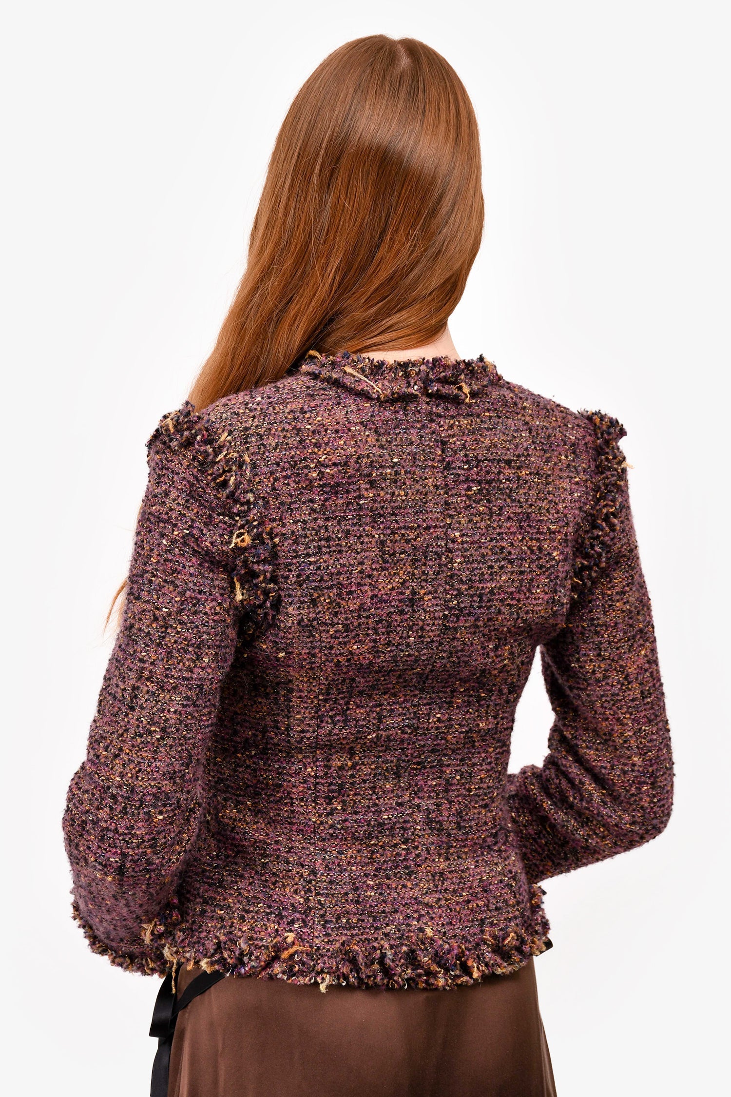 Chanel™ Fall 2003 Purple/Gold Tweed Jacket Size 38