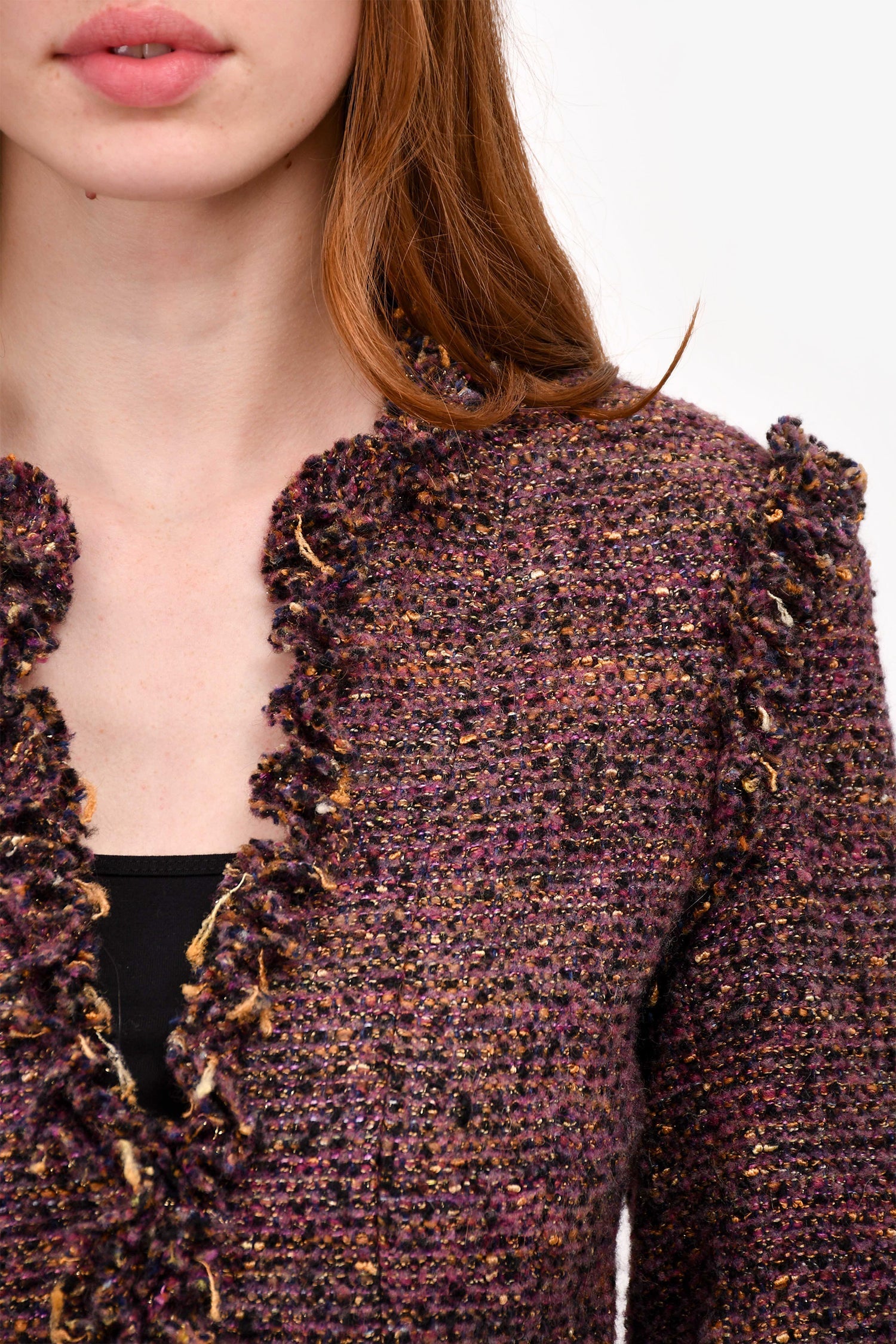 Chanel™ Fall 2003 Purple/Gold Tweed Jacket Size 38