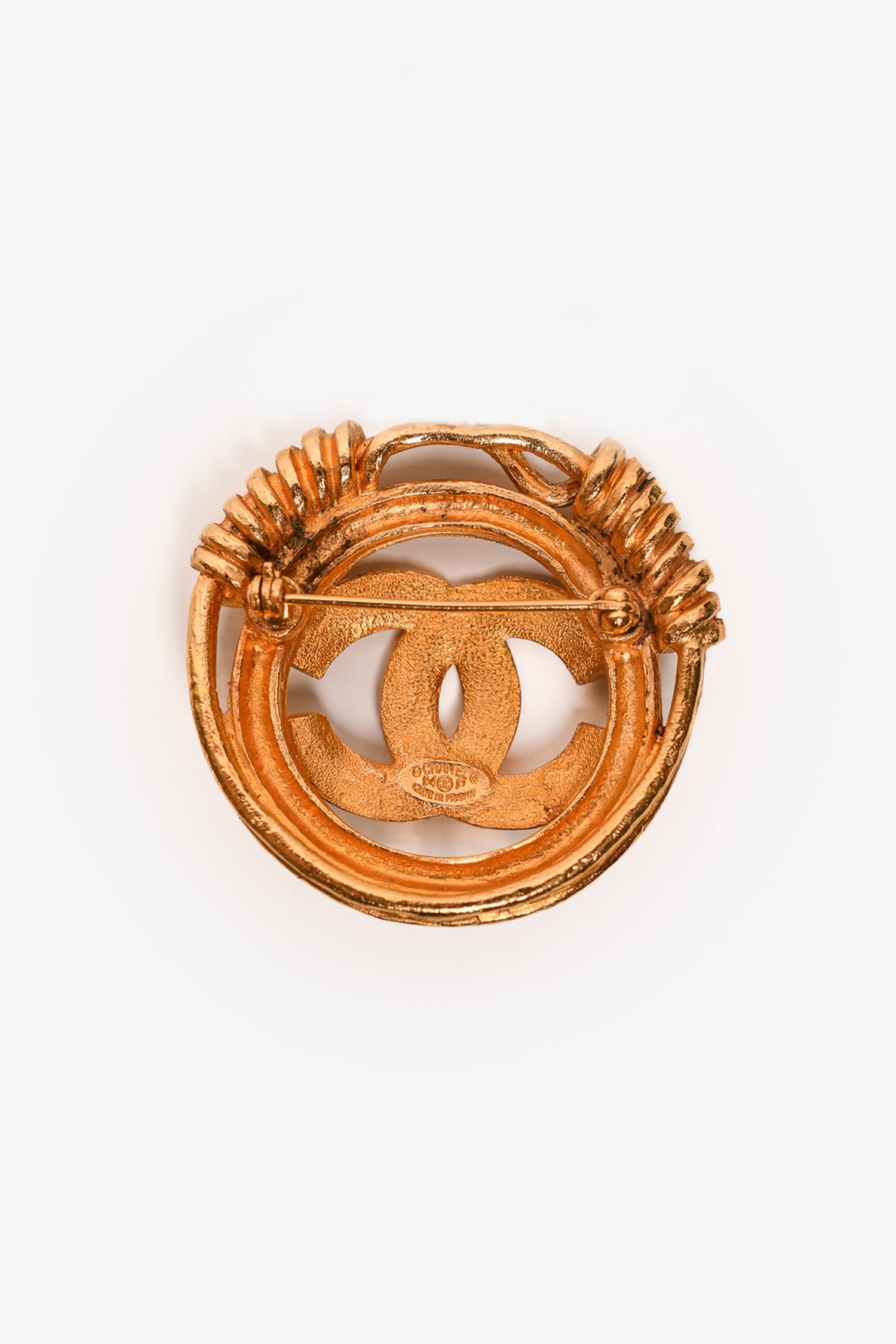 Chanel™ Gold Toned CC Round Brooch