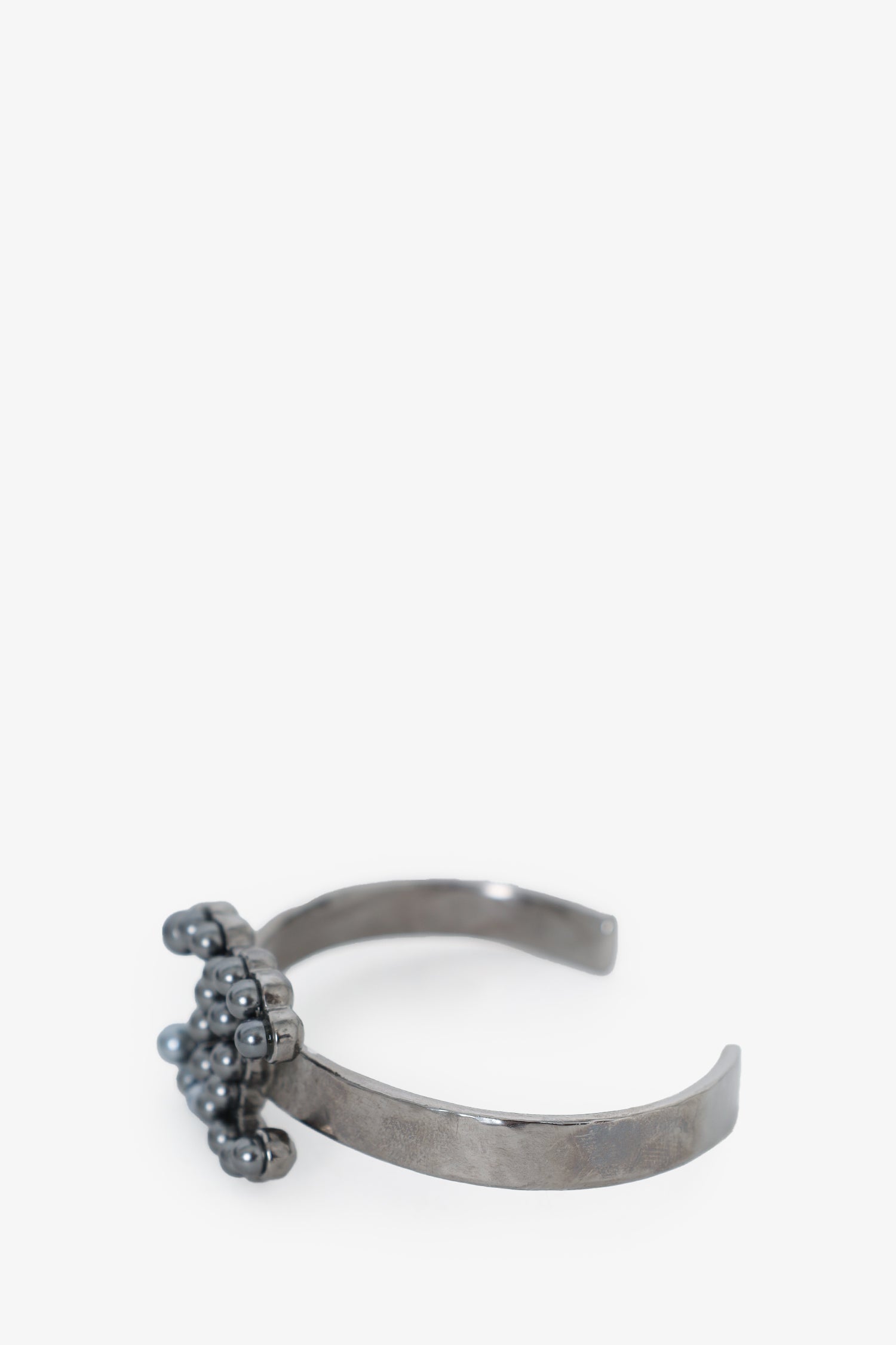 Chanel™ Metal Double C Bracelet with Silver Toned Pearl