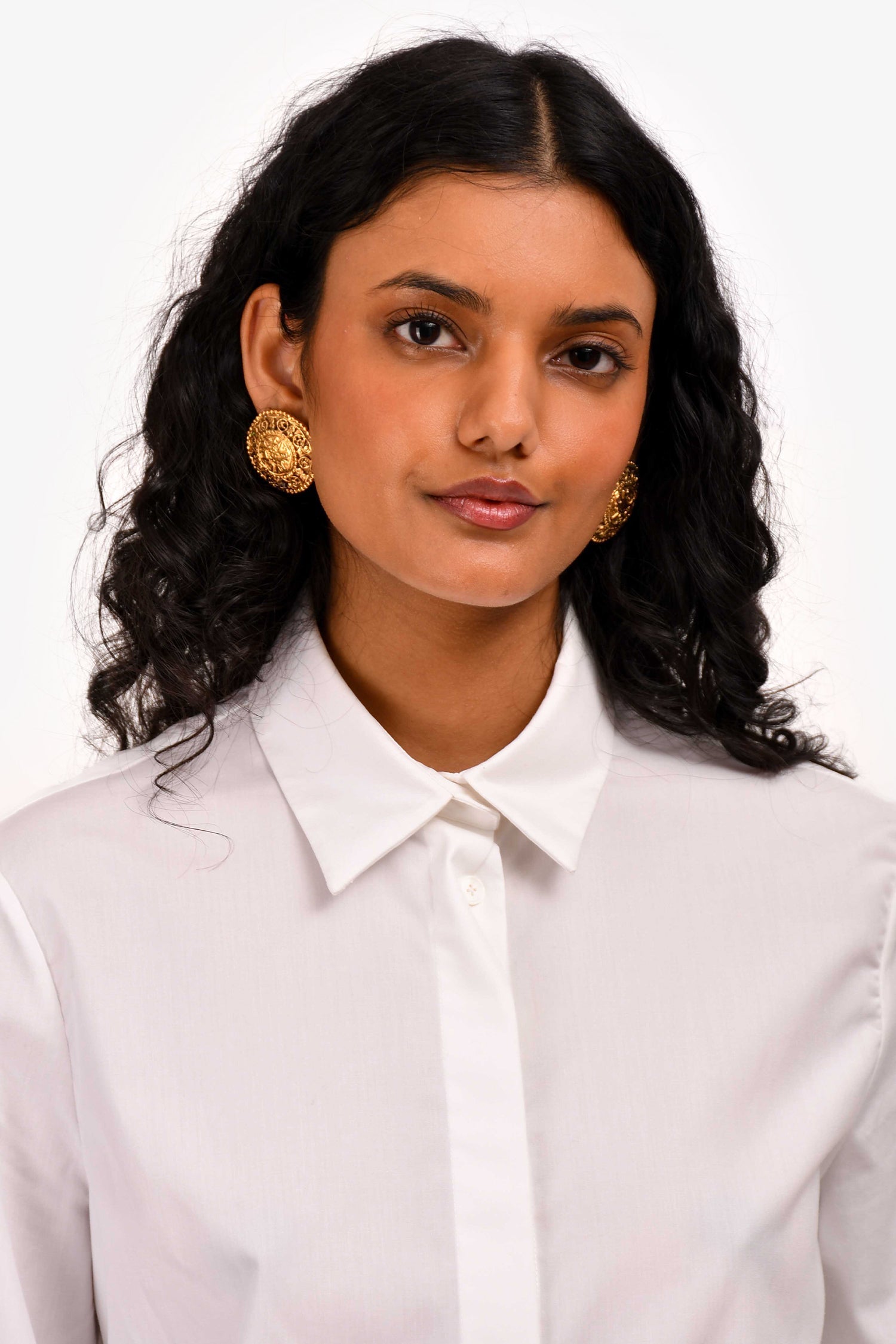 Chanel™ Gold Plated Large Circle Clip-On Earrings