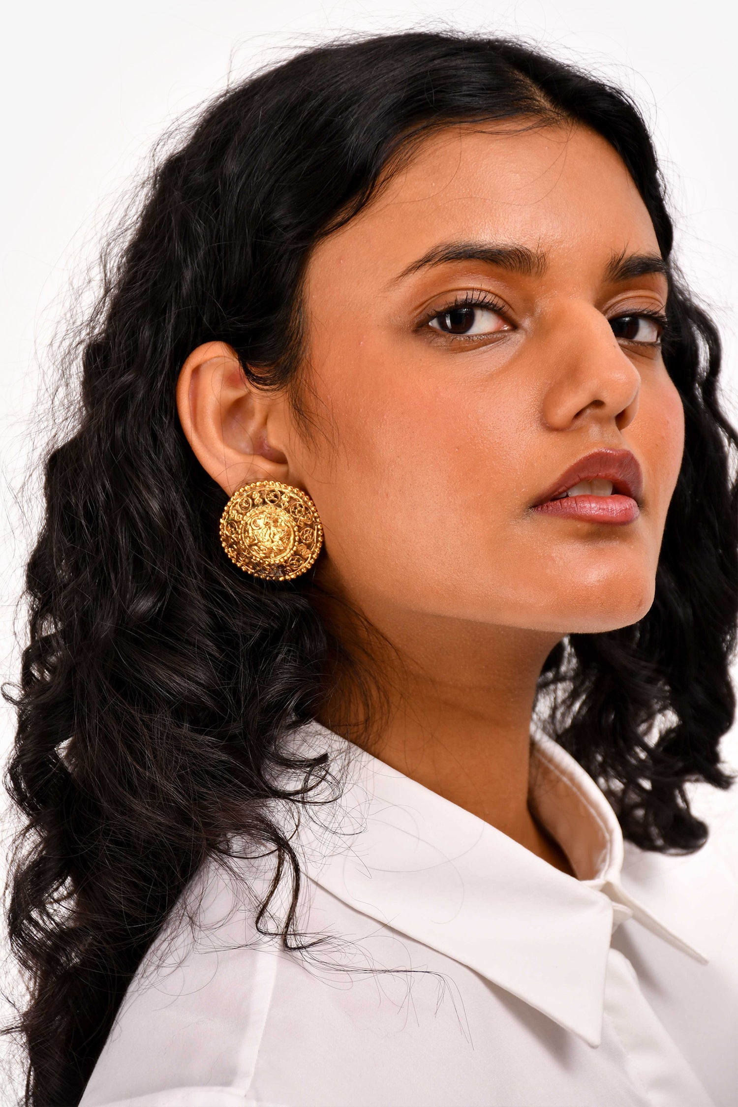 Chanel™ Gold Plated Large Circle Clip-On Earrings