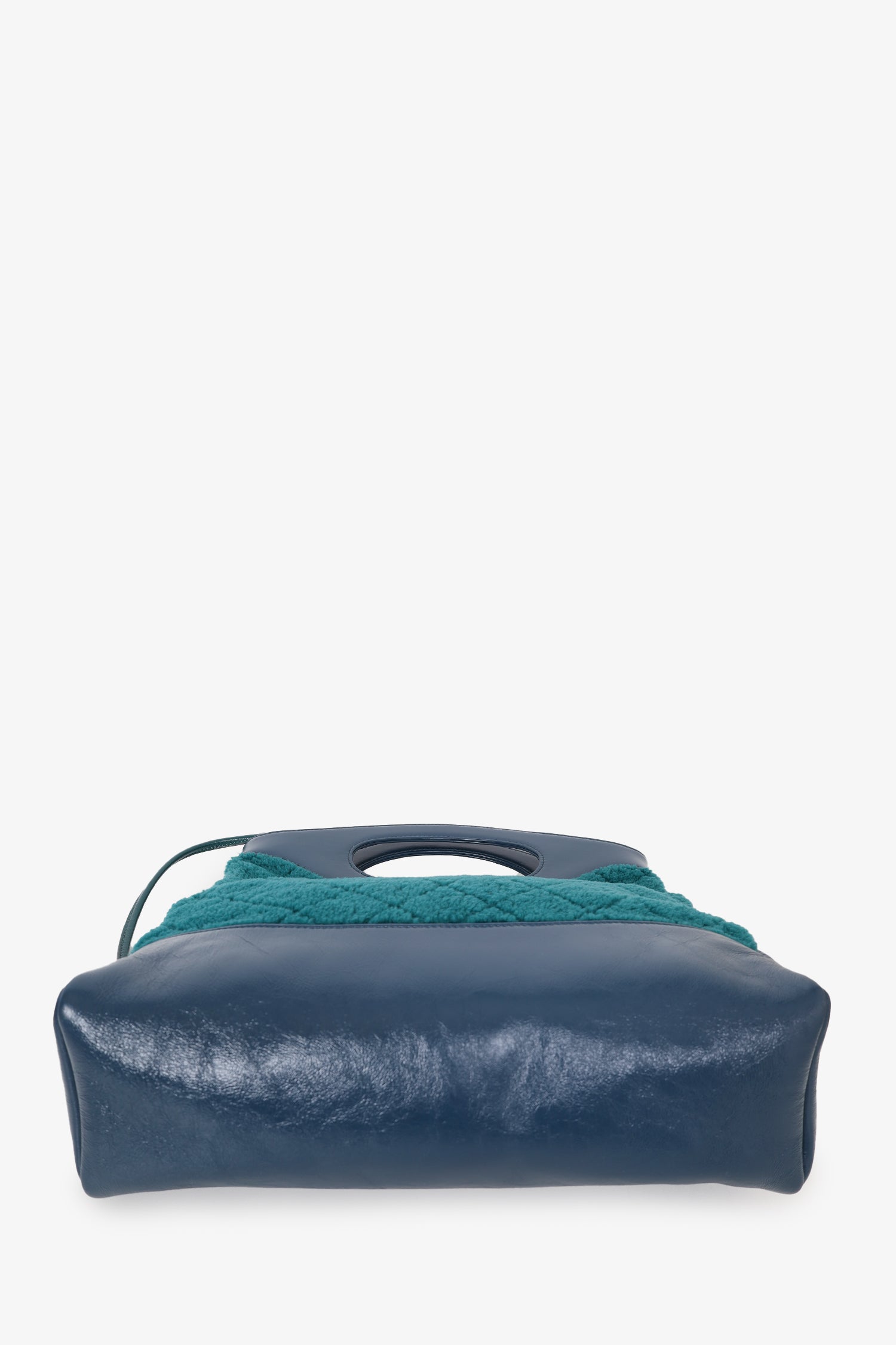 Chanel™ 2019 Blue/Green Quilted Shearling/Leather 31 Shopping Bag