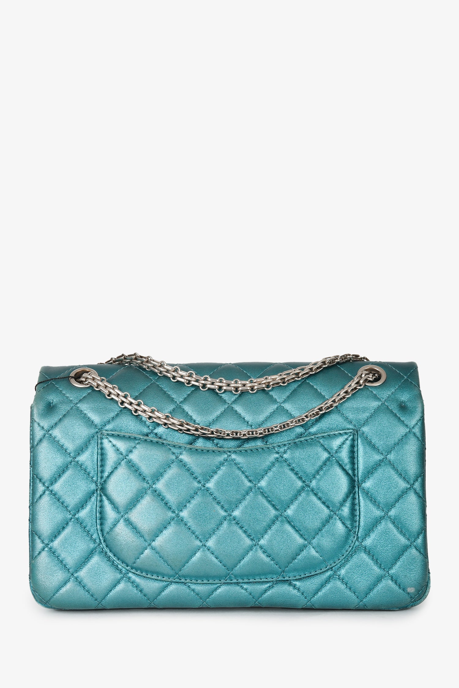 Chanel™ 2008/9 Teal Metallic Quilted Leather 2.55 Reissue 226 Double Flap Bag