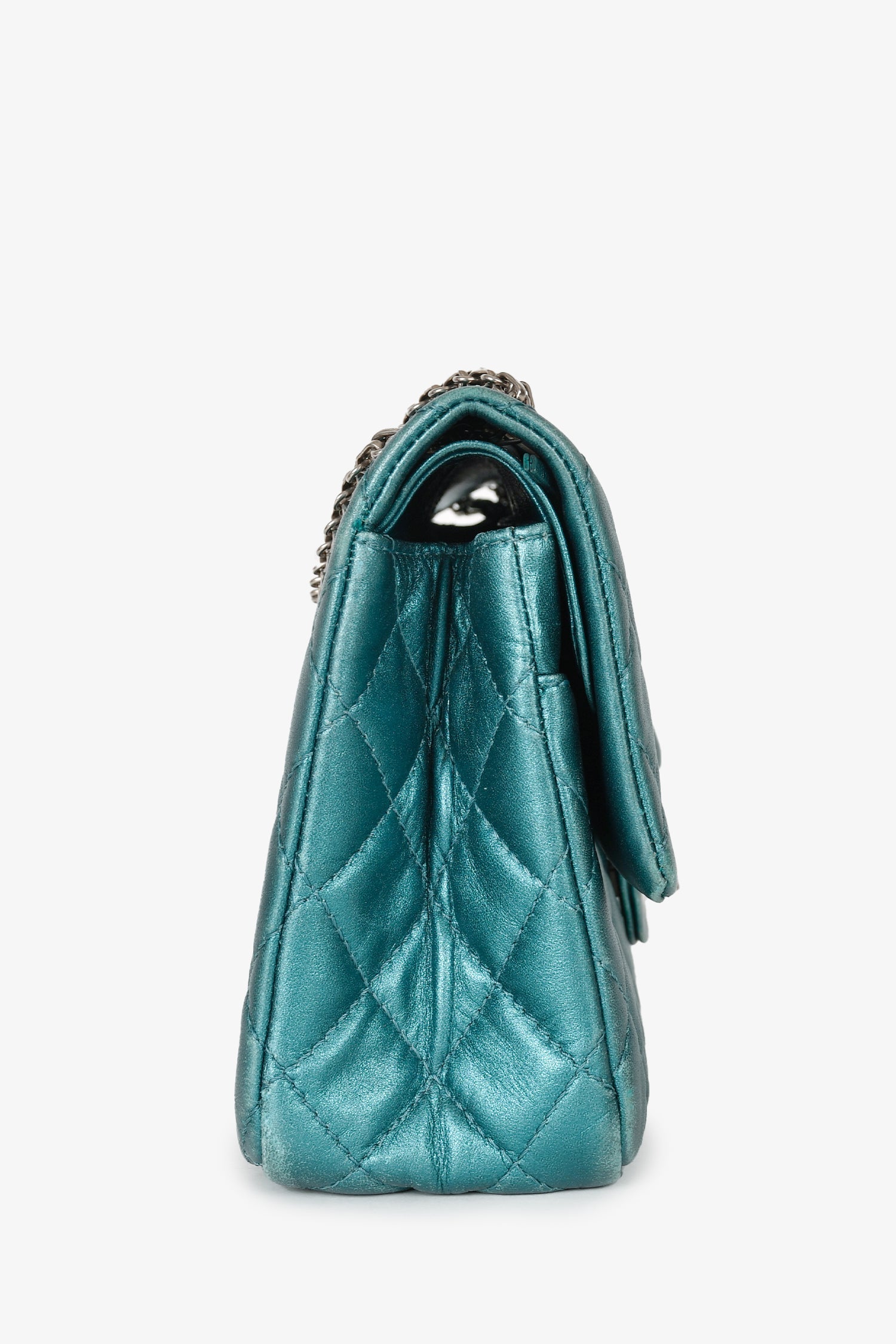 Chanel™ 2008/9 Teal Metallic Quilted Leather 2.55 Reissue 226 Double Flap Bag