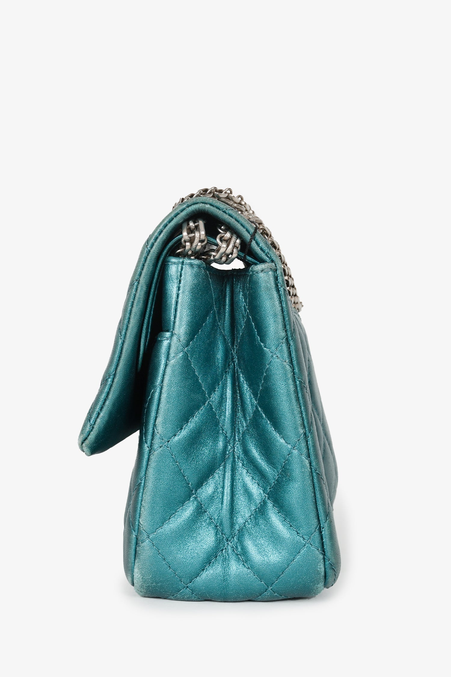 Chanel™ 2008/9 Teal Metallic Quilted Leather 2.55 Reissue 226 Double Flap Bag