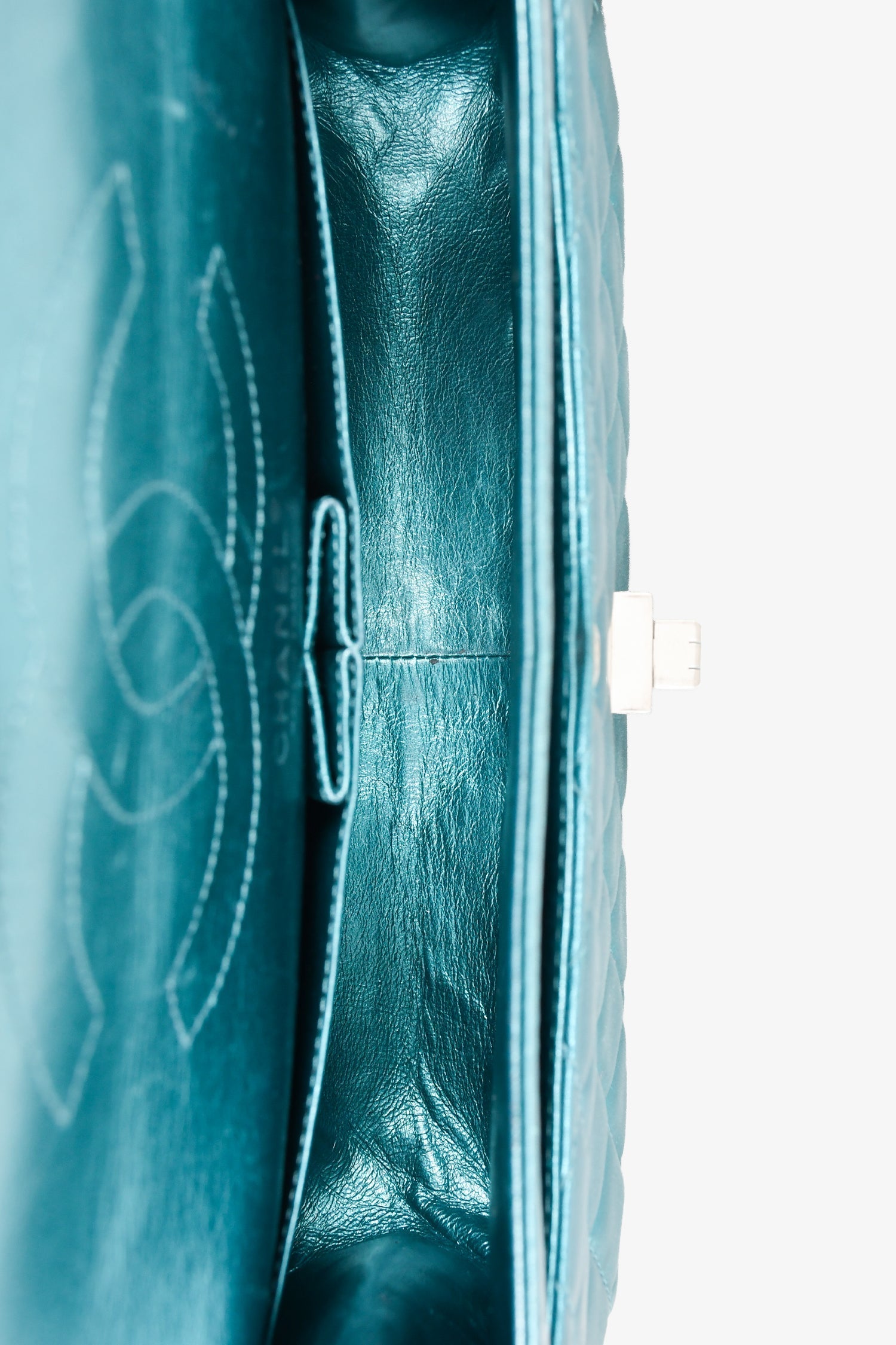 Chanel™ 2008/9 Teal Metallic Quilted Leather 2.55 Reissue 226 Double Flap Bag