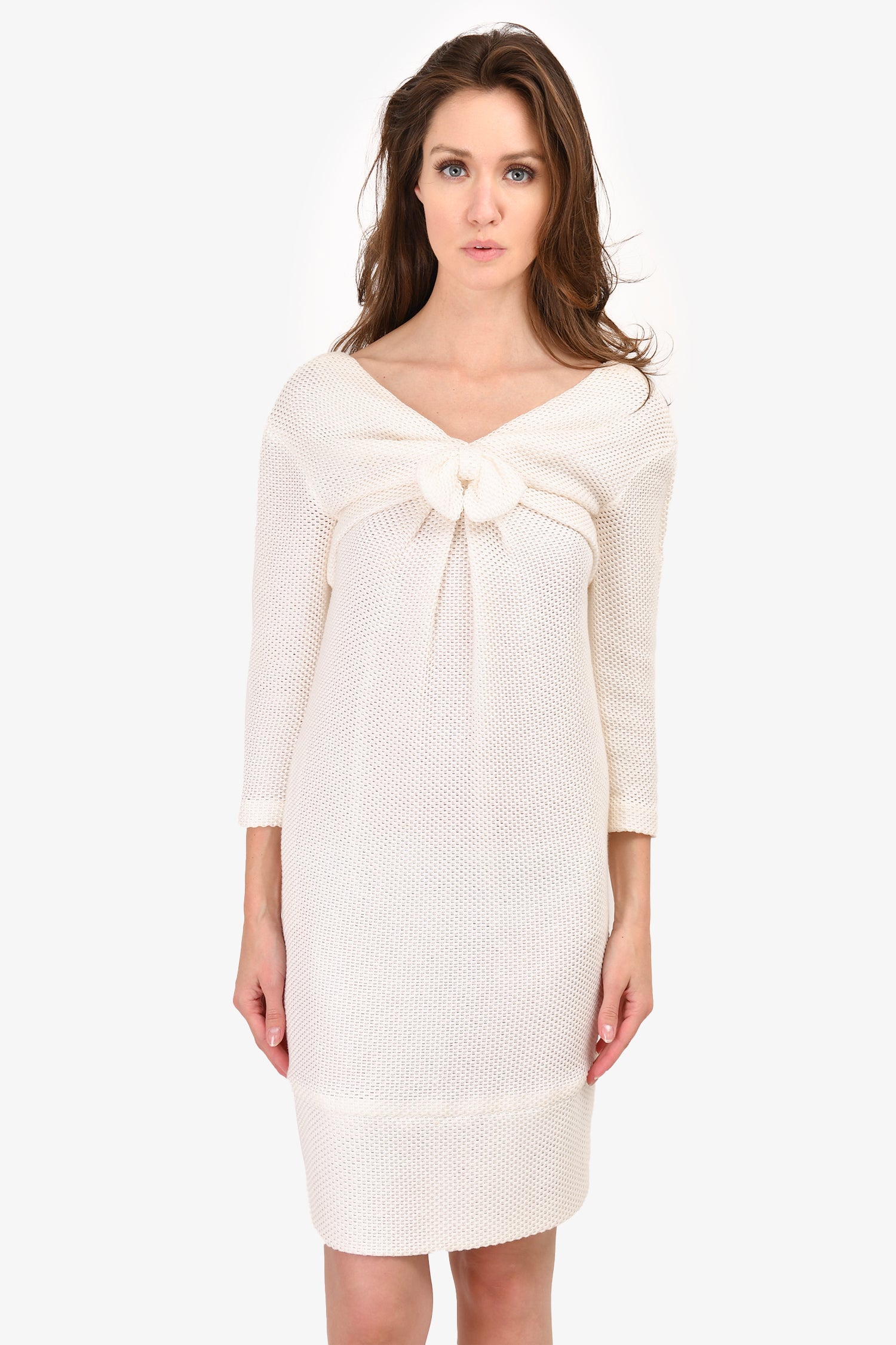 Chanel™ White Bow Detail Dress Size 36