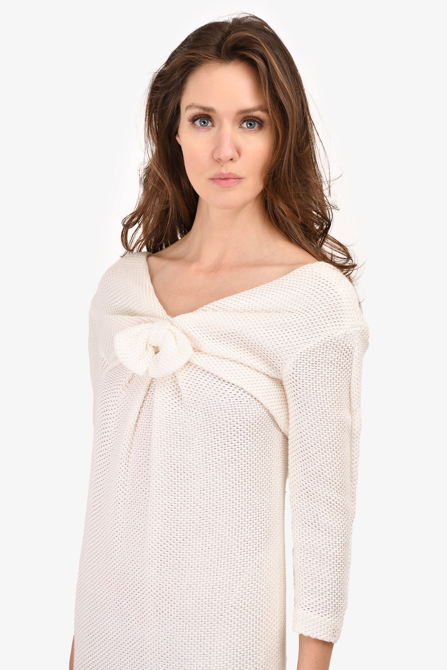 Chanel™ White Bow Detail Dress Size 36