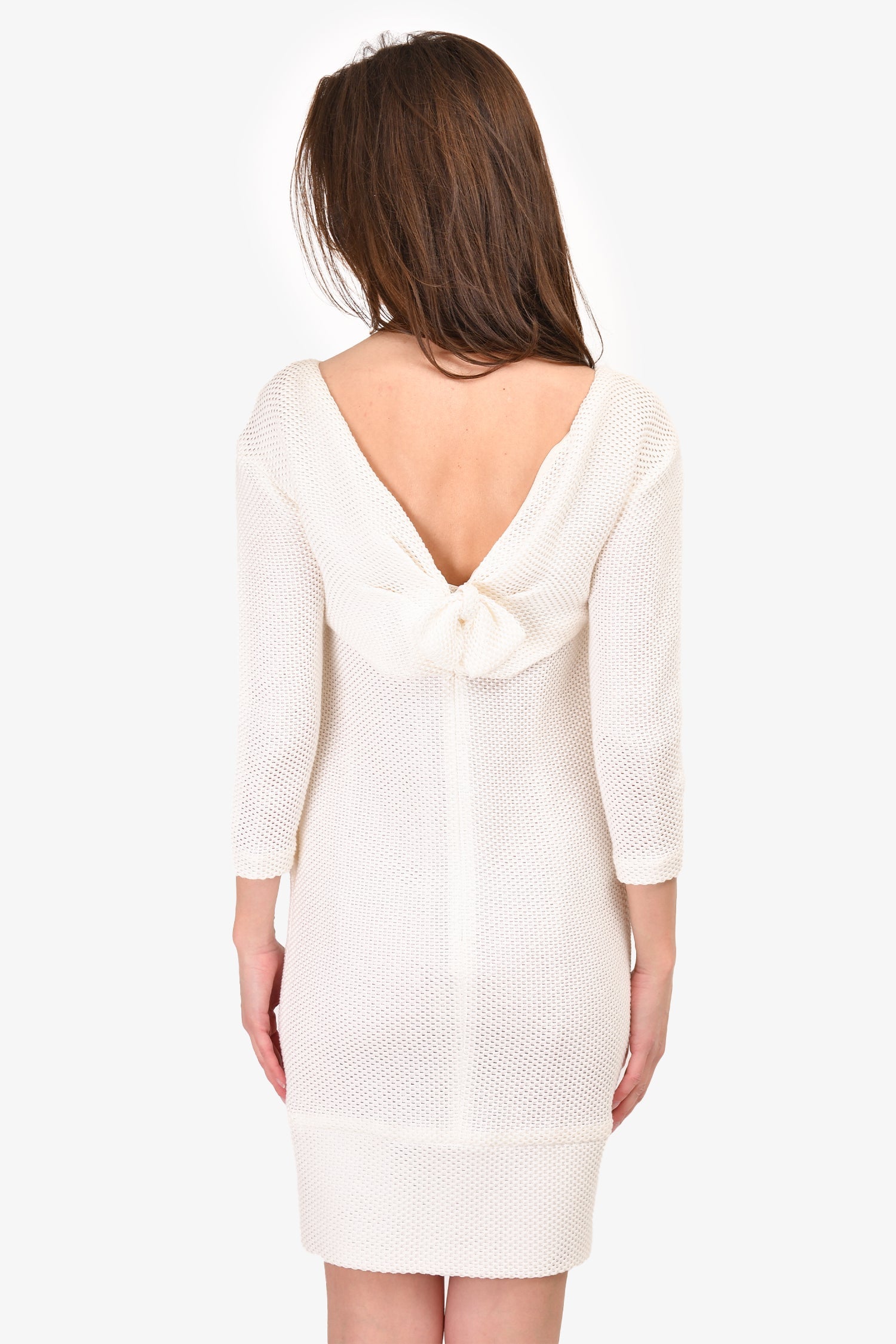 Chanel™ White Bow Detail Dress Size 36