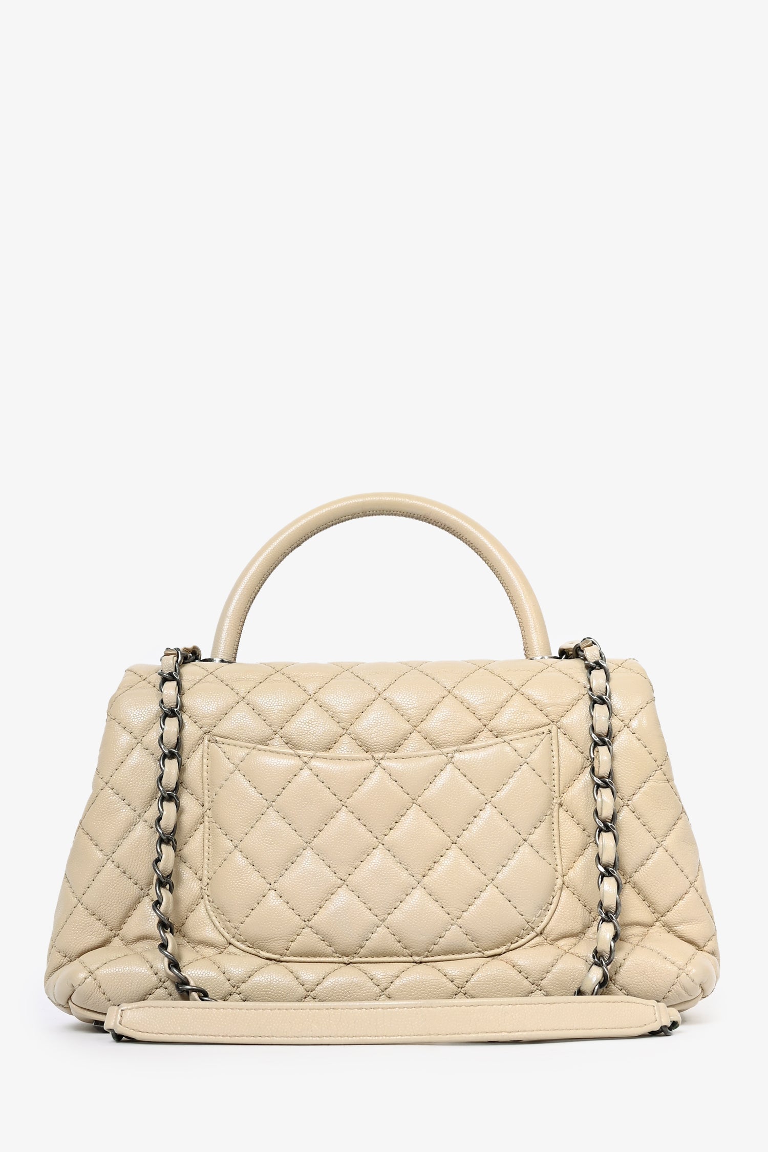 Chanel™ 2016 Cream Leather Small Coco Top Handle