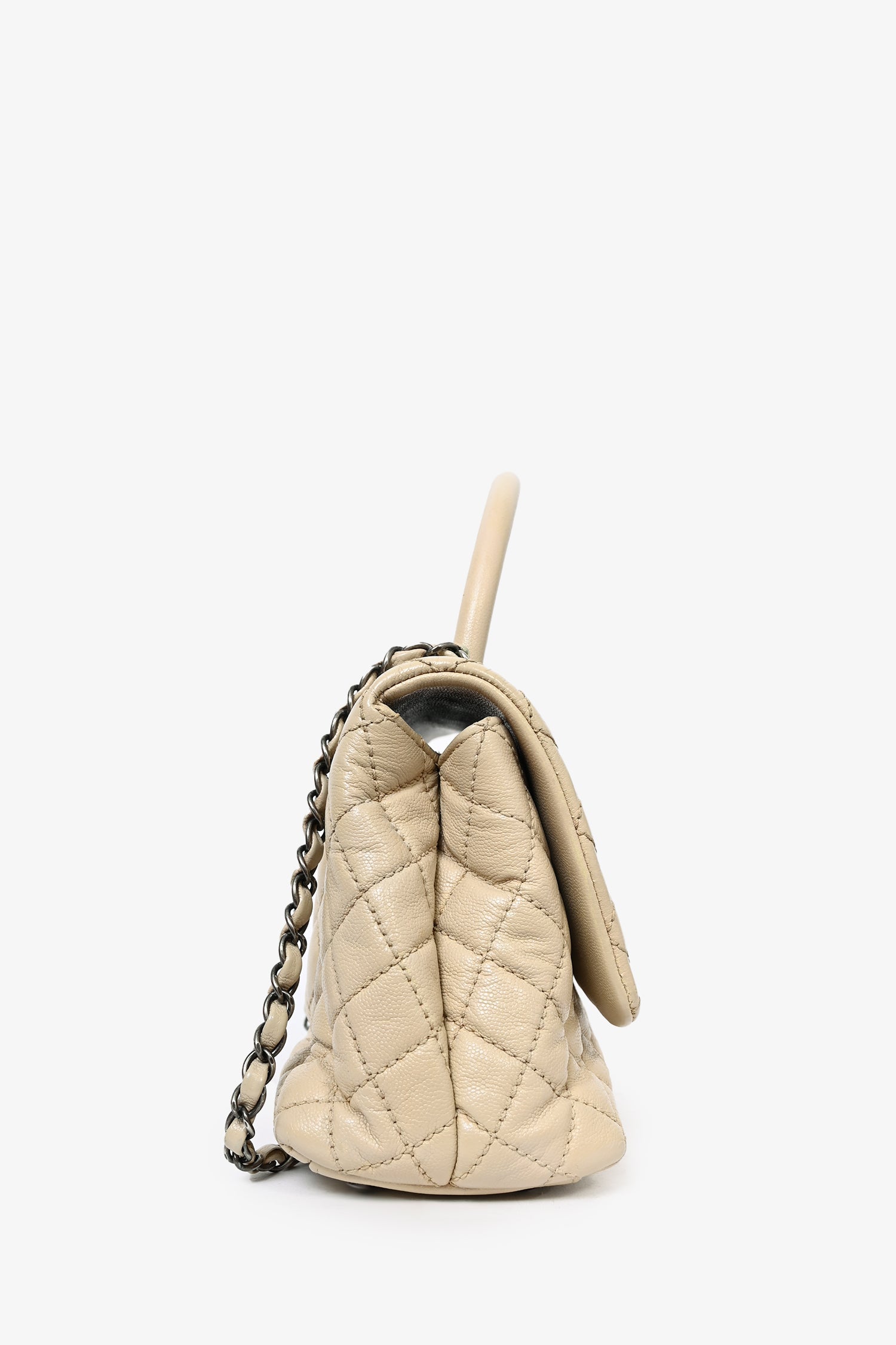 Chanel™ 2016 Cream Leather Small Coco Top Handle
