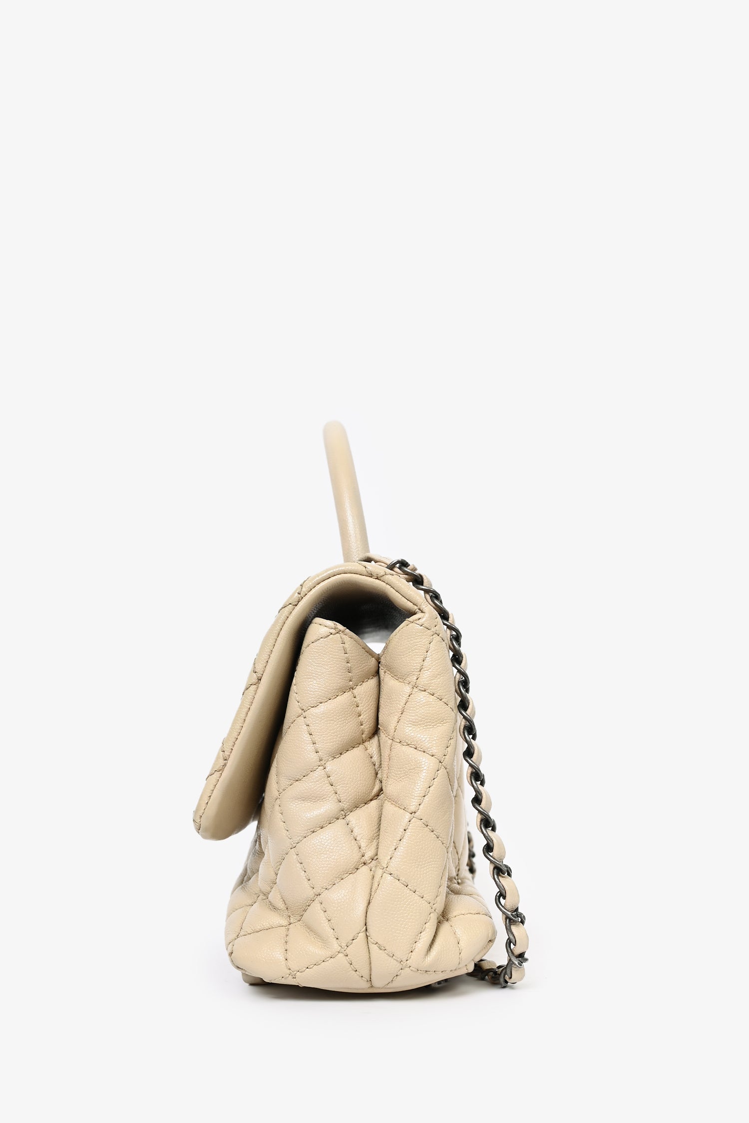 Chanel™ 2016 Cream Leather Small Coco Top Handle