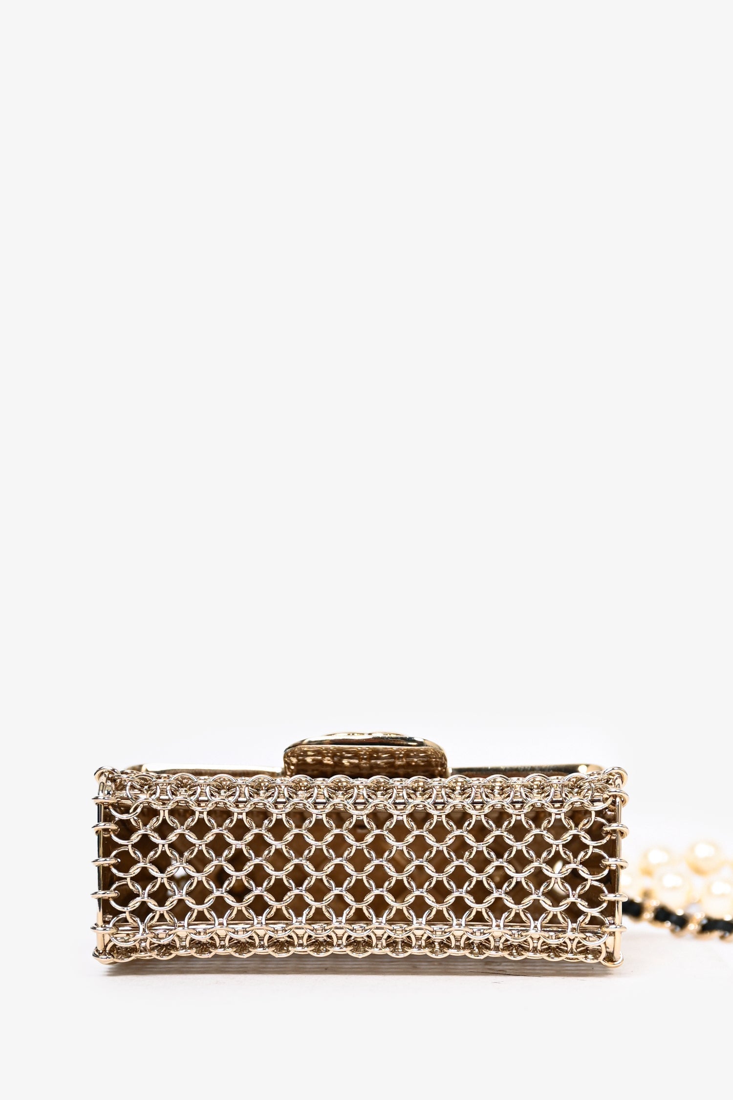 Chanel™ Gold Tone Pearl/Chain 'CC' Flap Bag Necklace