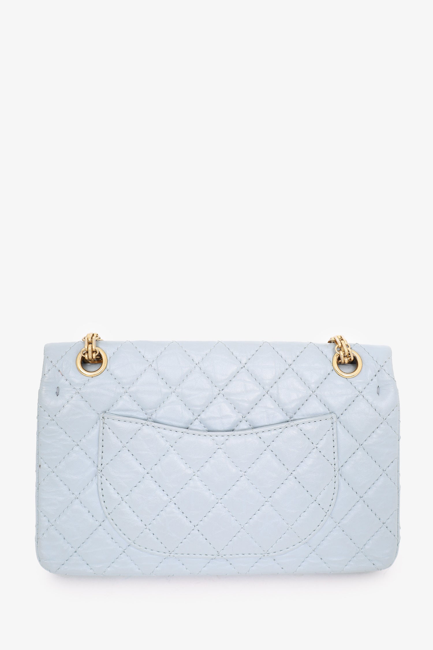Chanel™ 2018-2019 Blue Quilted Leather Reissue 225 Double Flap Bag