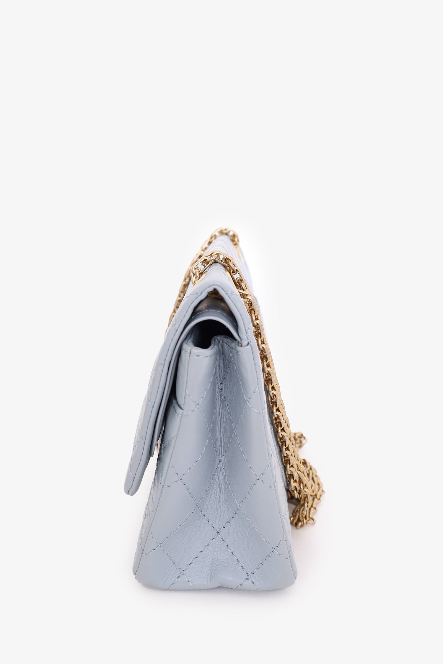 Chanel™ 2018-2019 Blue Quilted Leather Reissue 225 Double Flap Bag