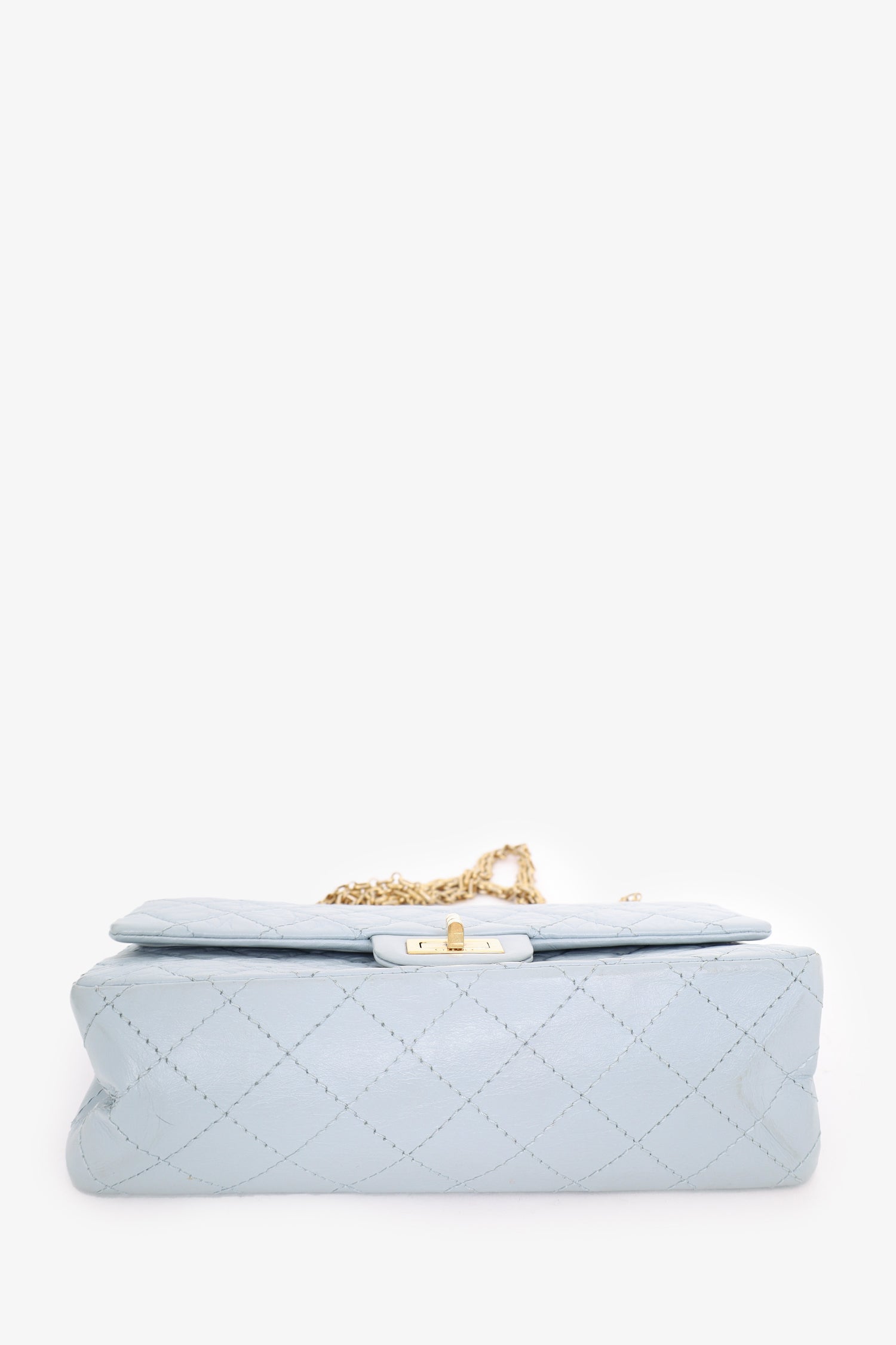 Chanel™ 2018-2019 Blue Quilted Leather Reissue 225 Double Flap Bag