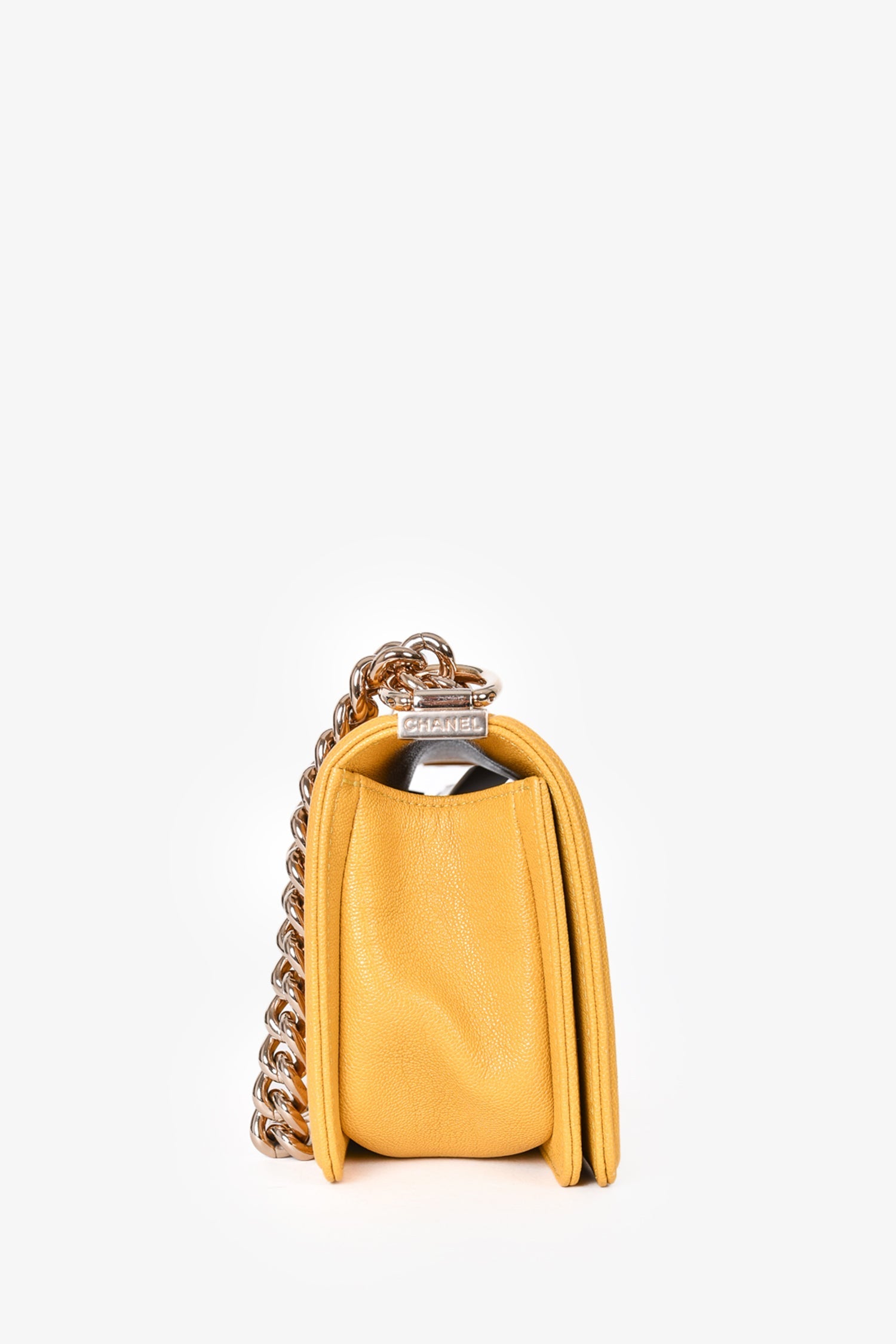 Chanel™ 2019/20 Yellow Caviar Leather Small Boy Bag