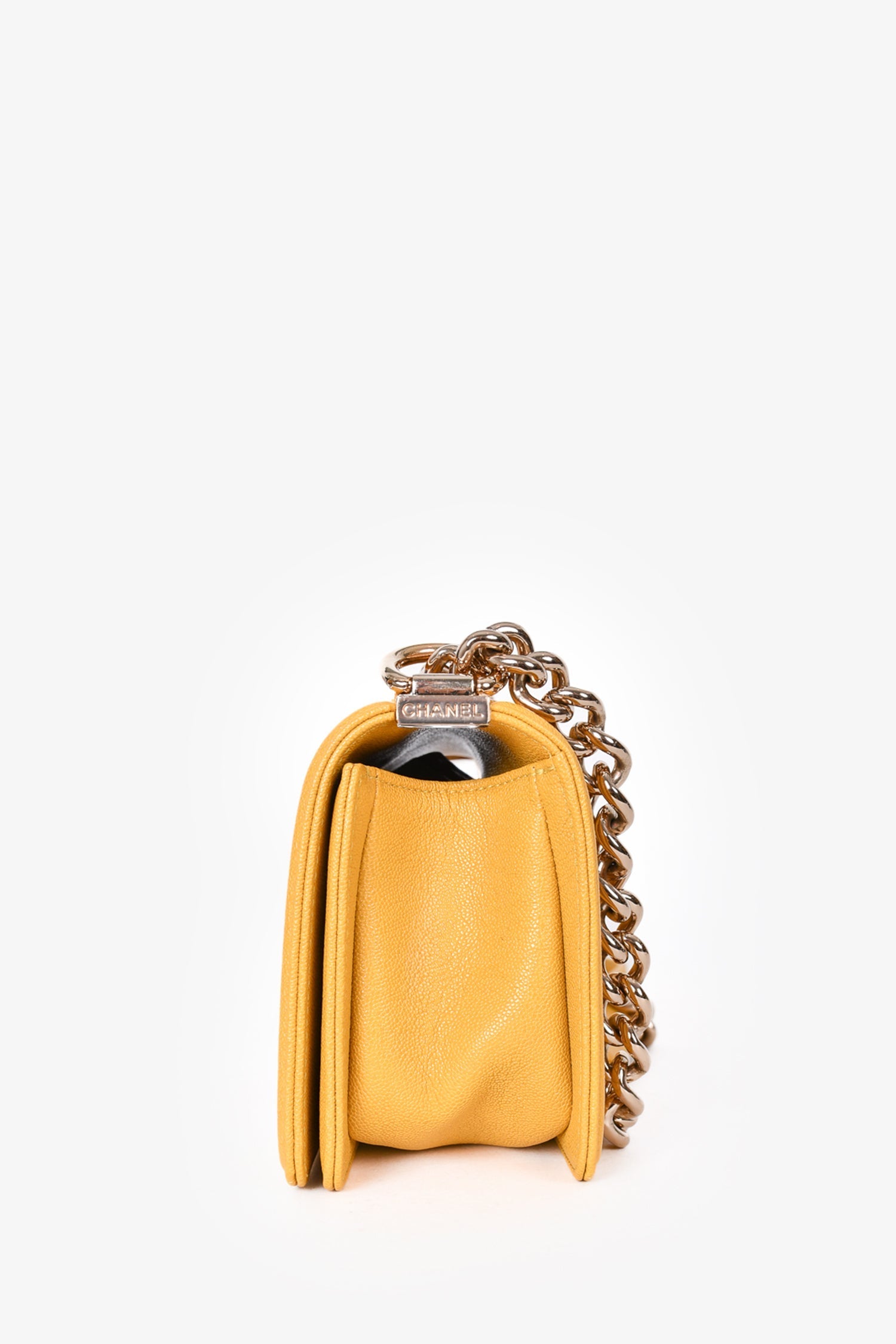 Chanel™ 2019/20 Yellow Caviar Leather Small Boy Bag