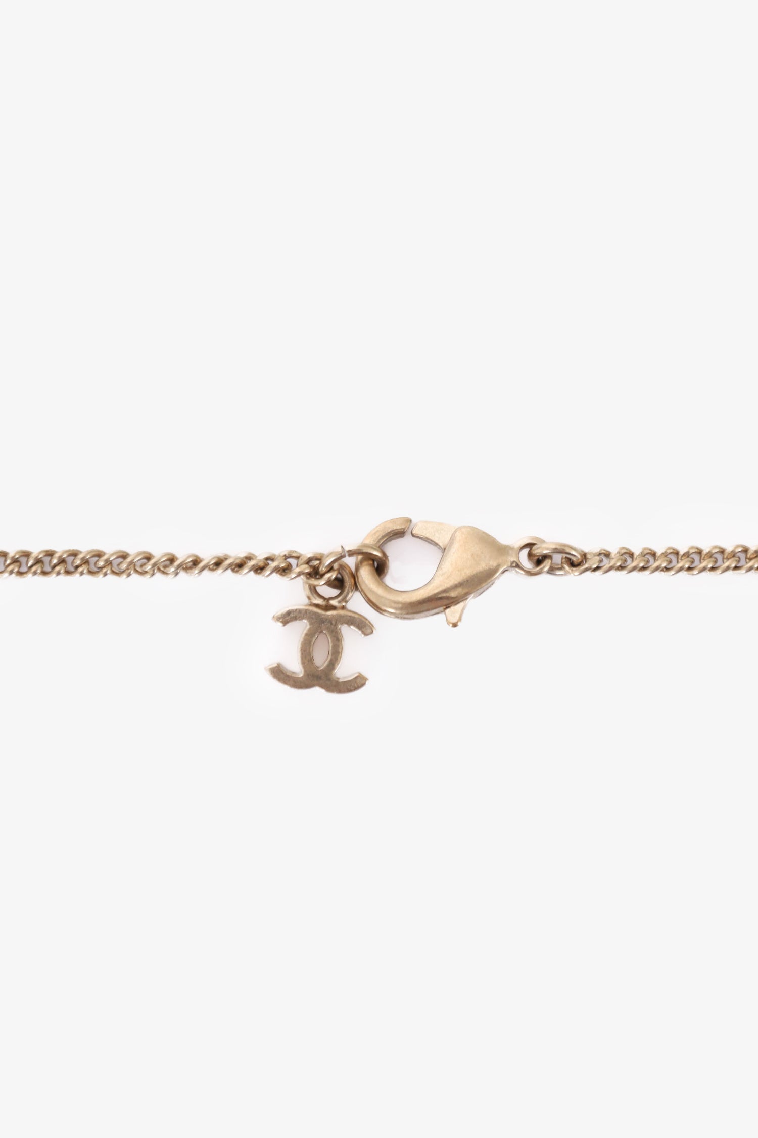 Chanel™ CC Perfume Bottle Padlock Flower Triple Pendant Necklace