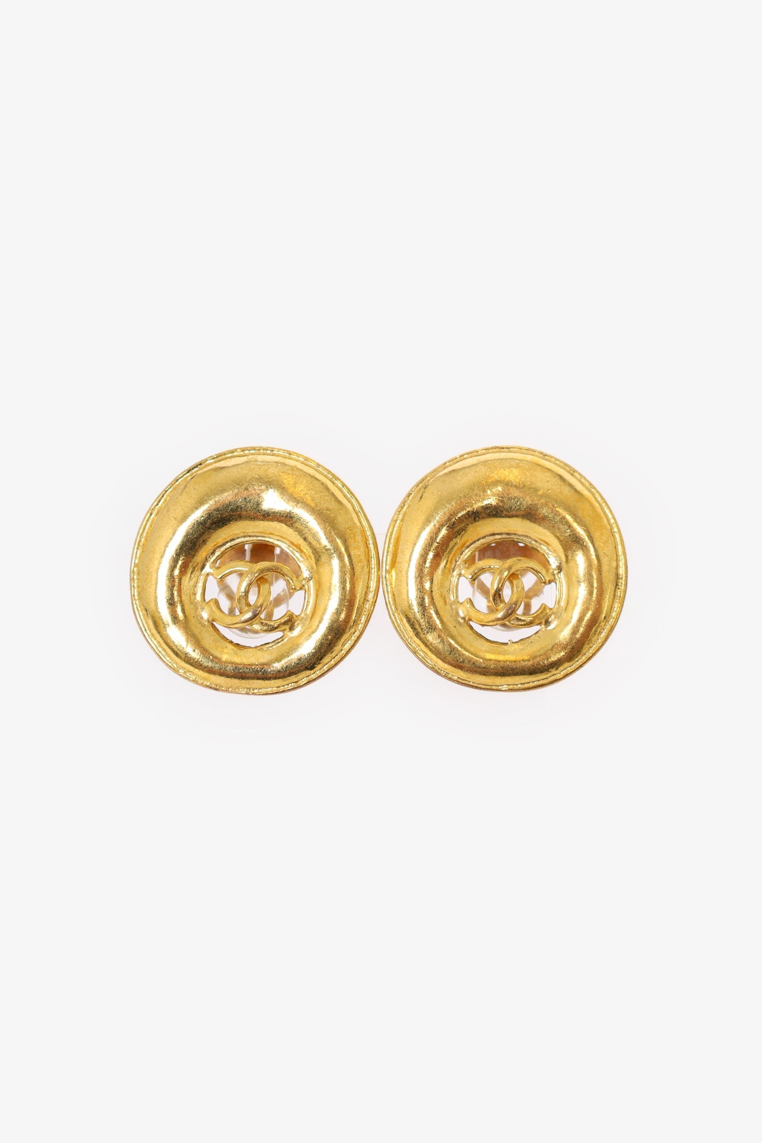 Chanel™ Gold Tone CC Round Earrings