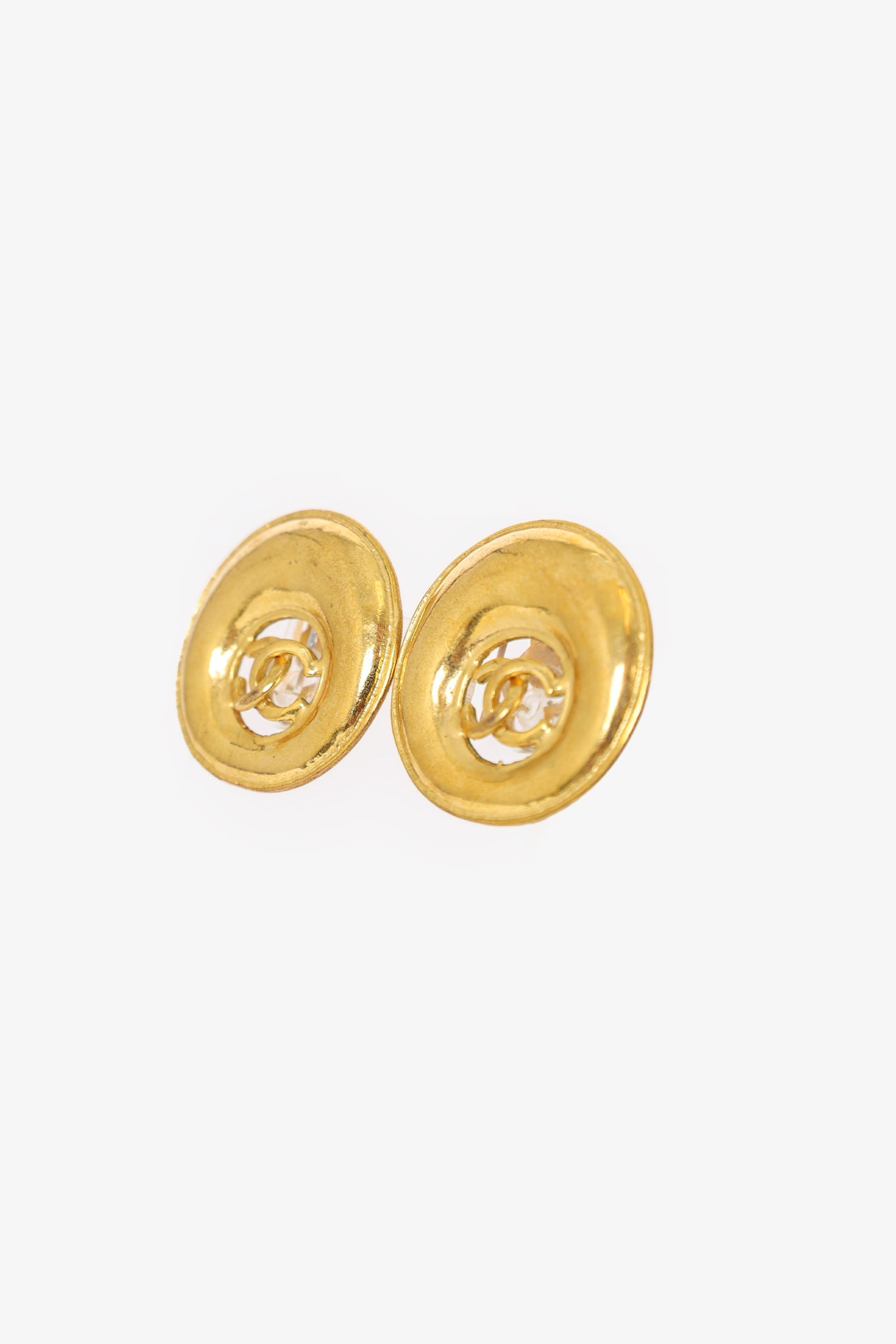 Chanel™ Gold Tone CC Round Earrings