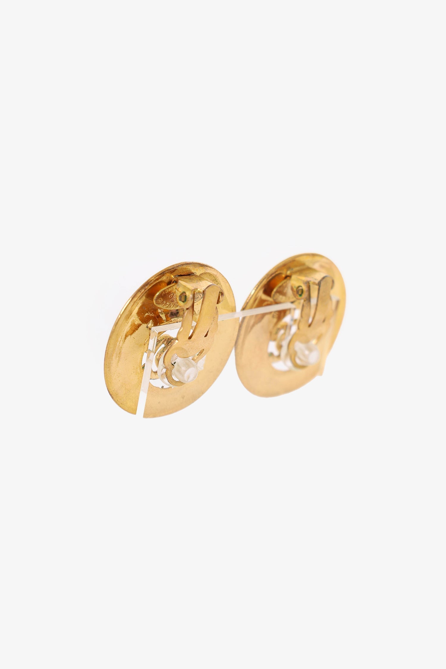 Chanel™ Gold Tone CC Round Earrings