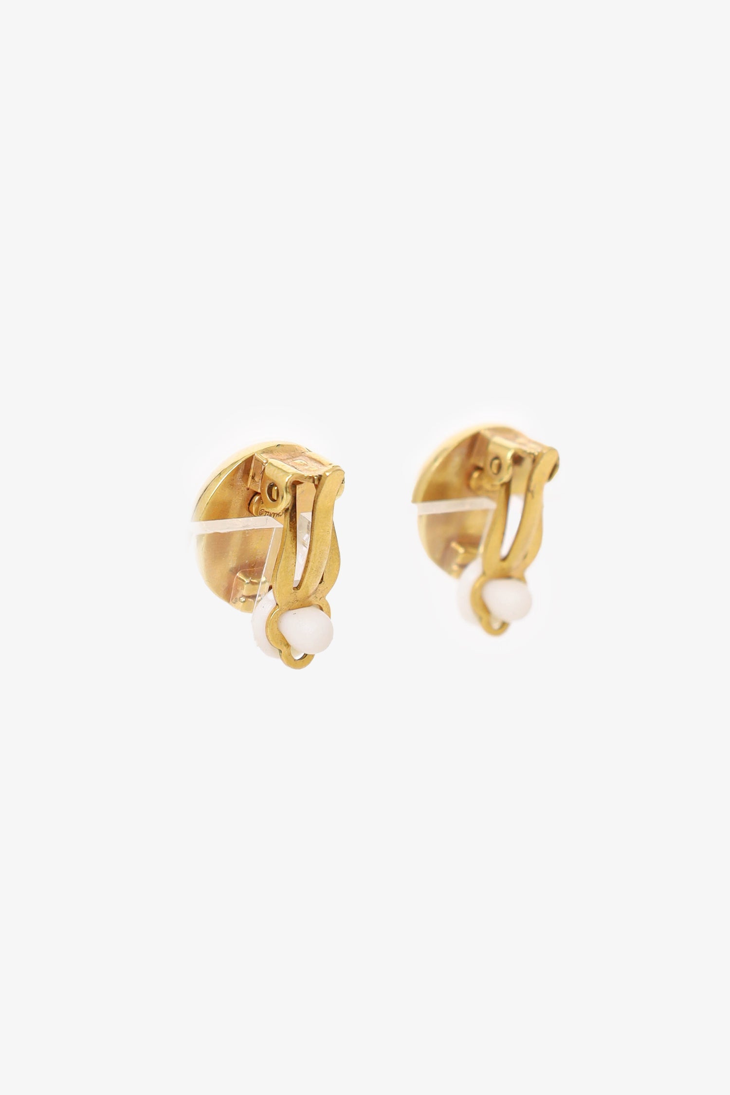 Chanel™ Gold Tone Mini CC Button Earrings