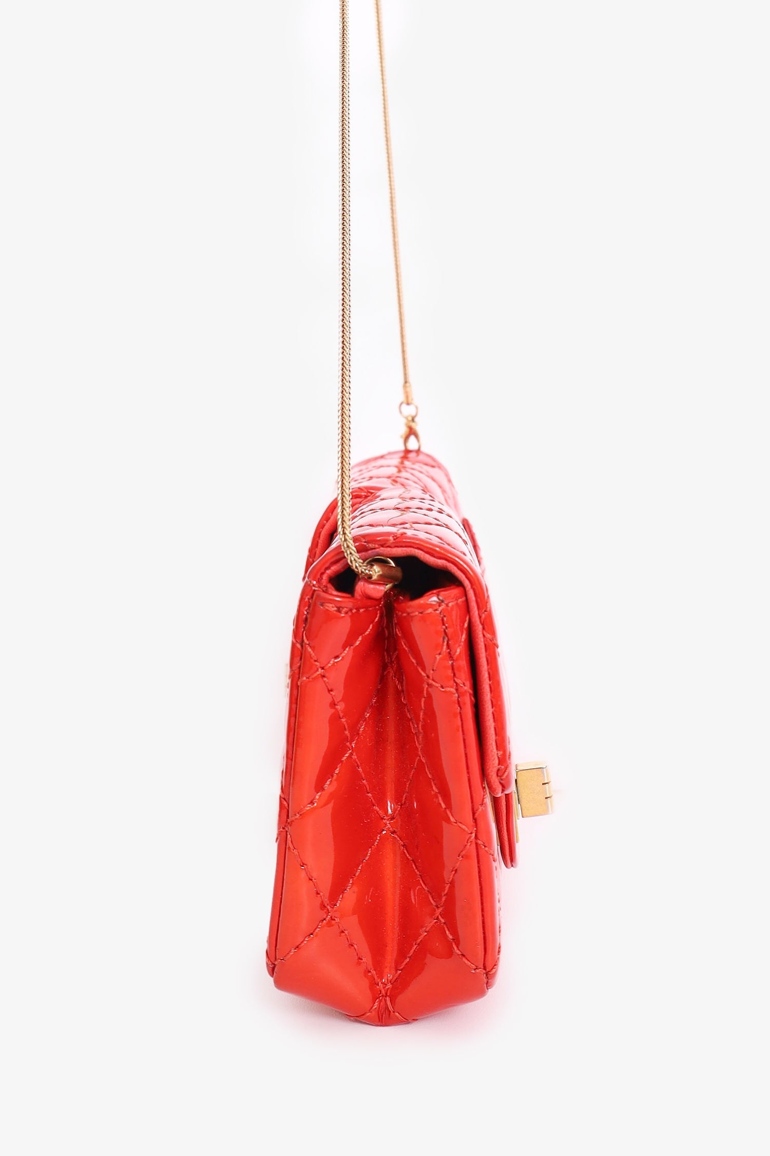 Chanel™ 2008-09 Red Patent Leather Double Sided Reissue Baguette Bag