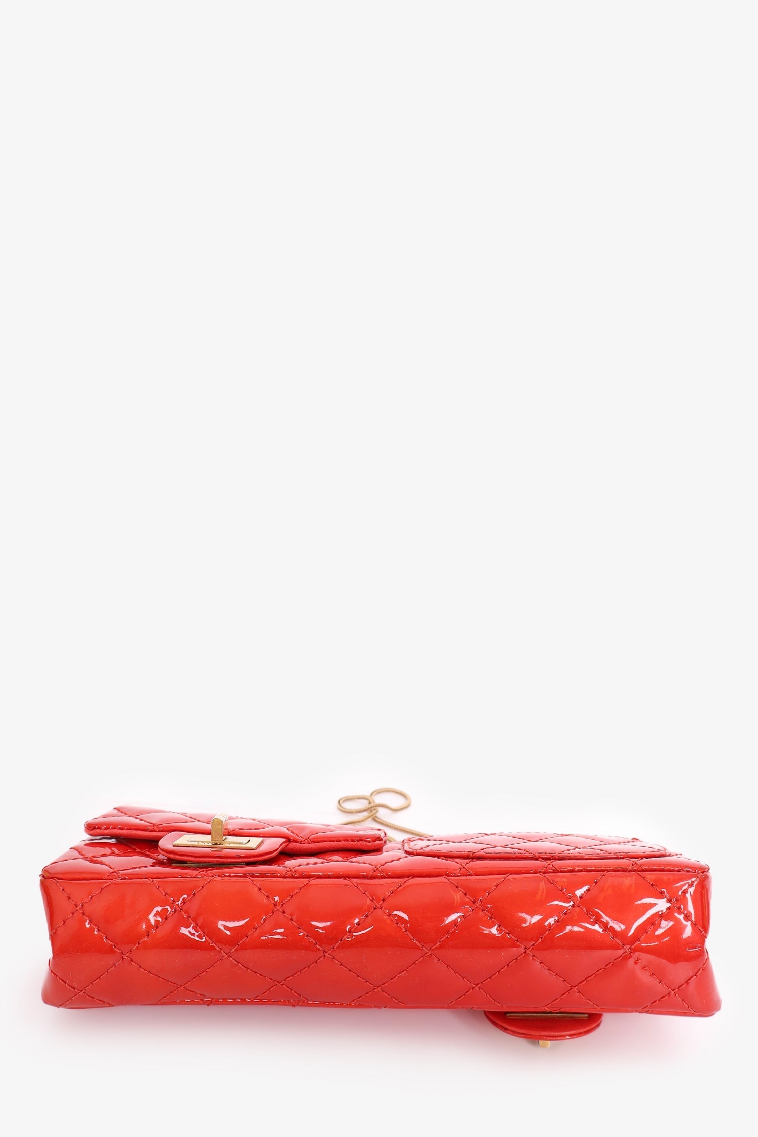 Chanel™ 2008-09 Red Patent Leather Double Sided Reissue Baguette Bag