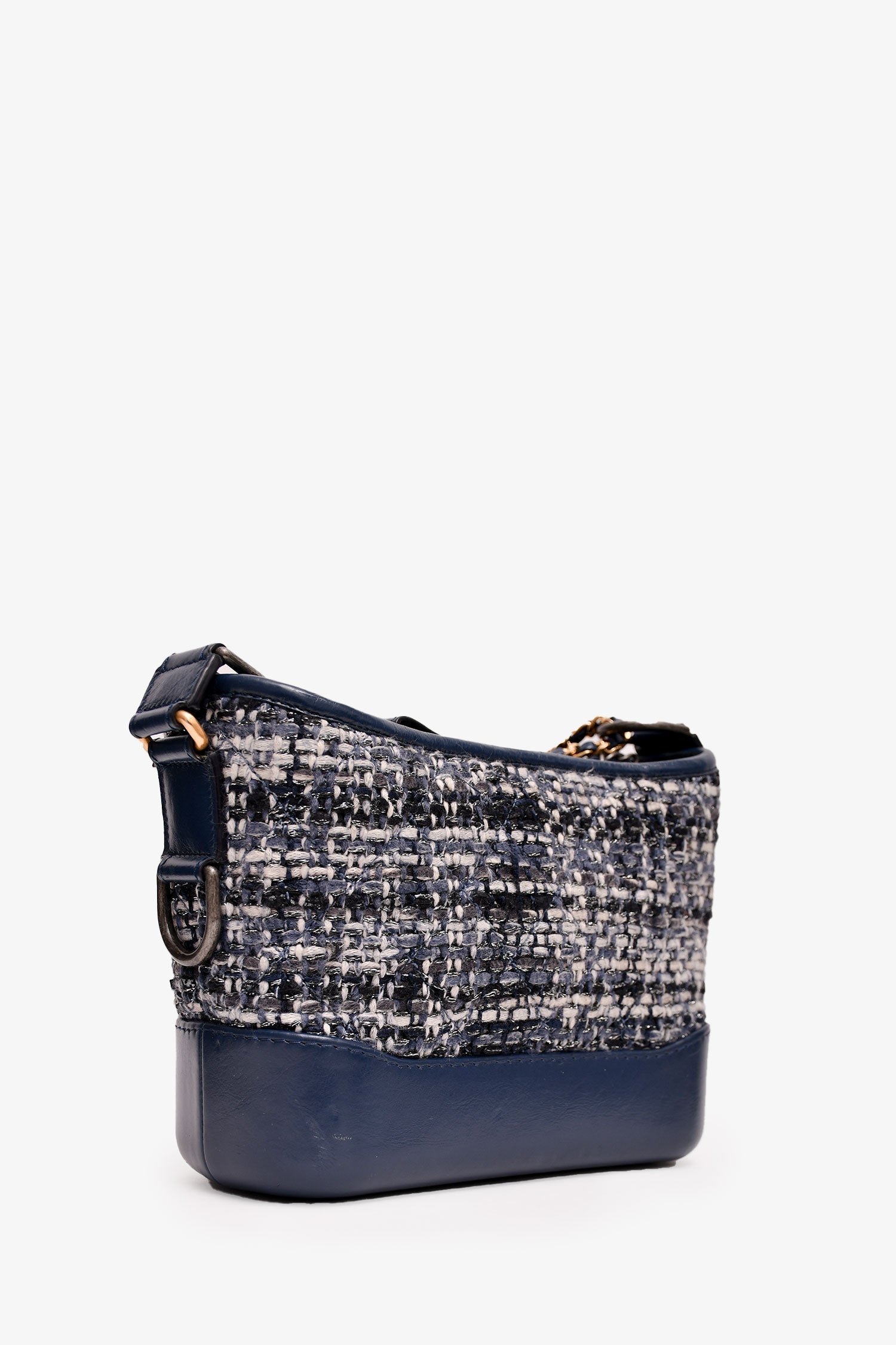 Chanel™ 2018 Blue Tweed/Leather Small Gabrielle Chain Bag