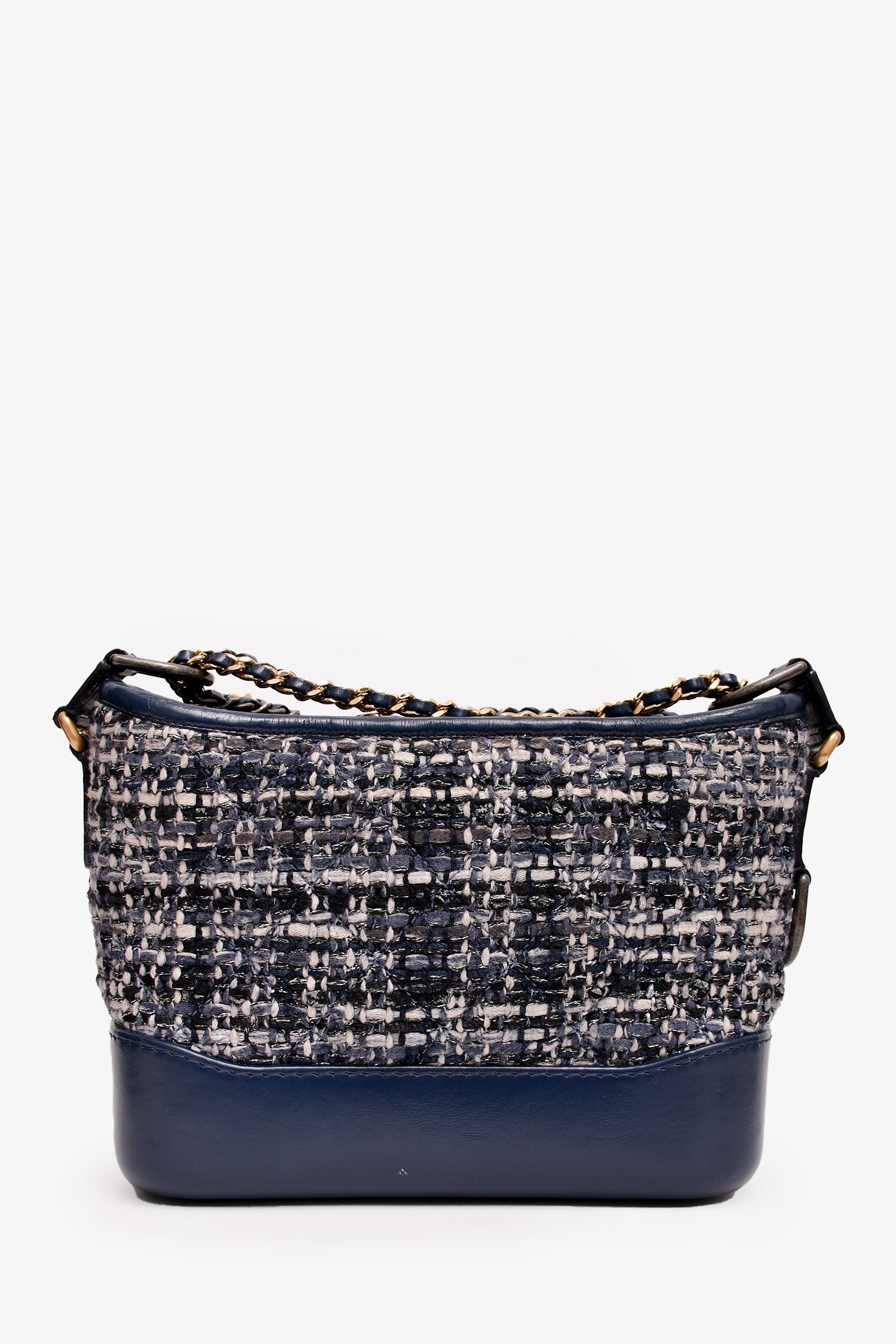 Chanel™ 2018 Blue Tweed/Leather Small Gabrielle Chain Bag