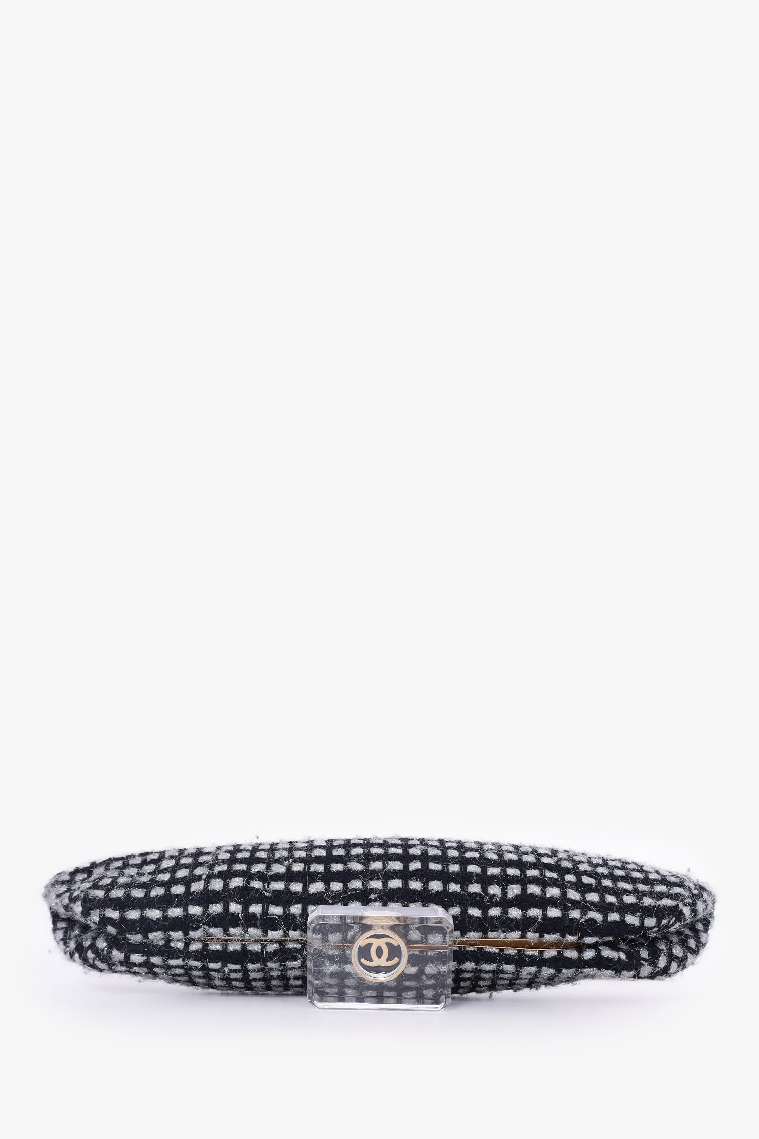Chanel™ 2002/03 Black/Silver Tweed Clutch