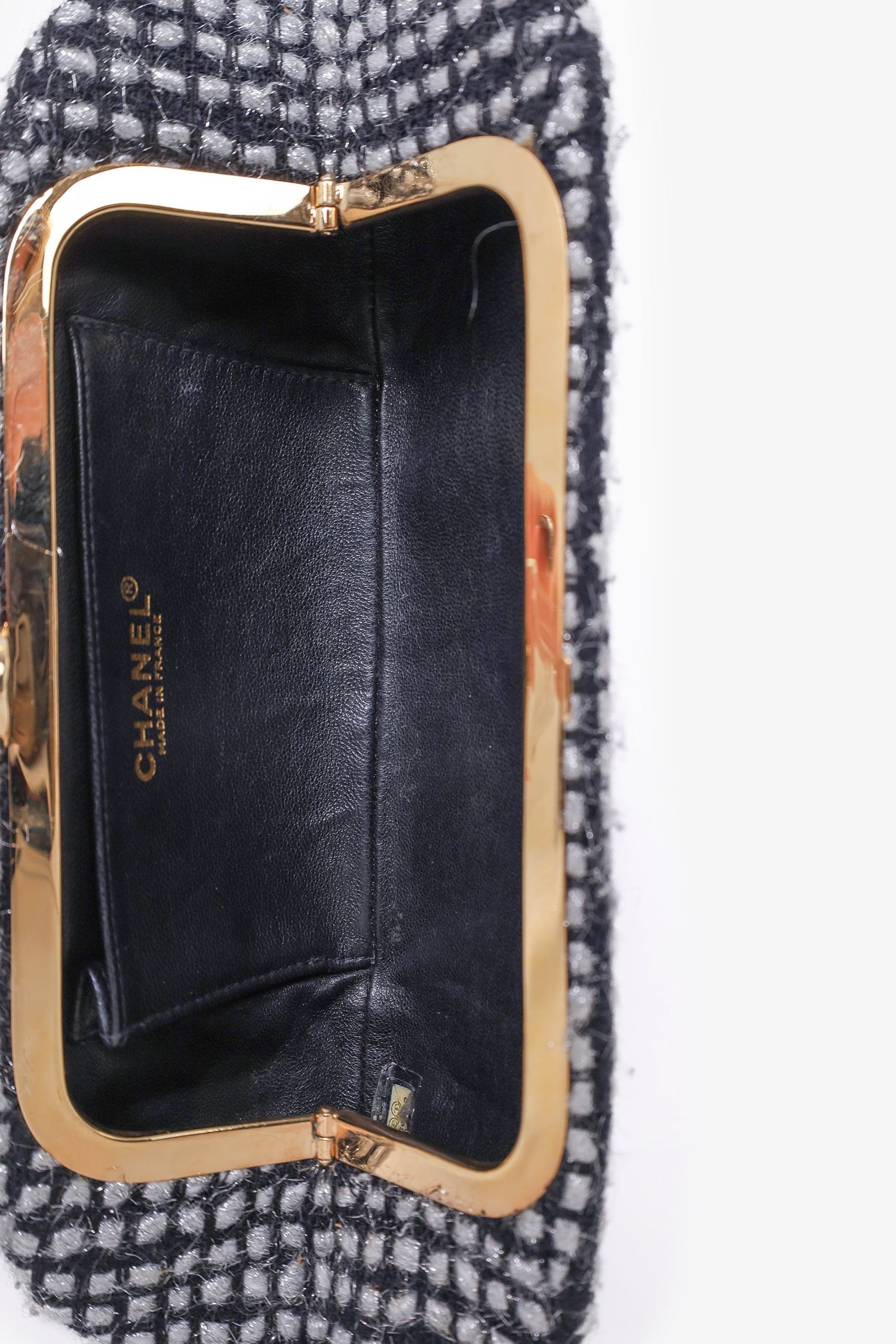 Chanel™ 2002/03 Black/Silver Tweed Clutch