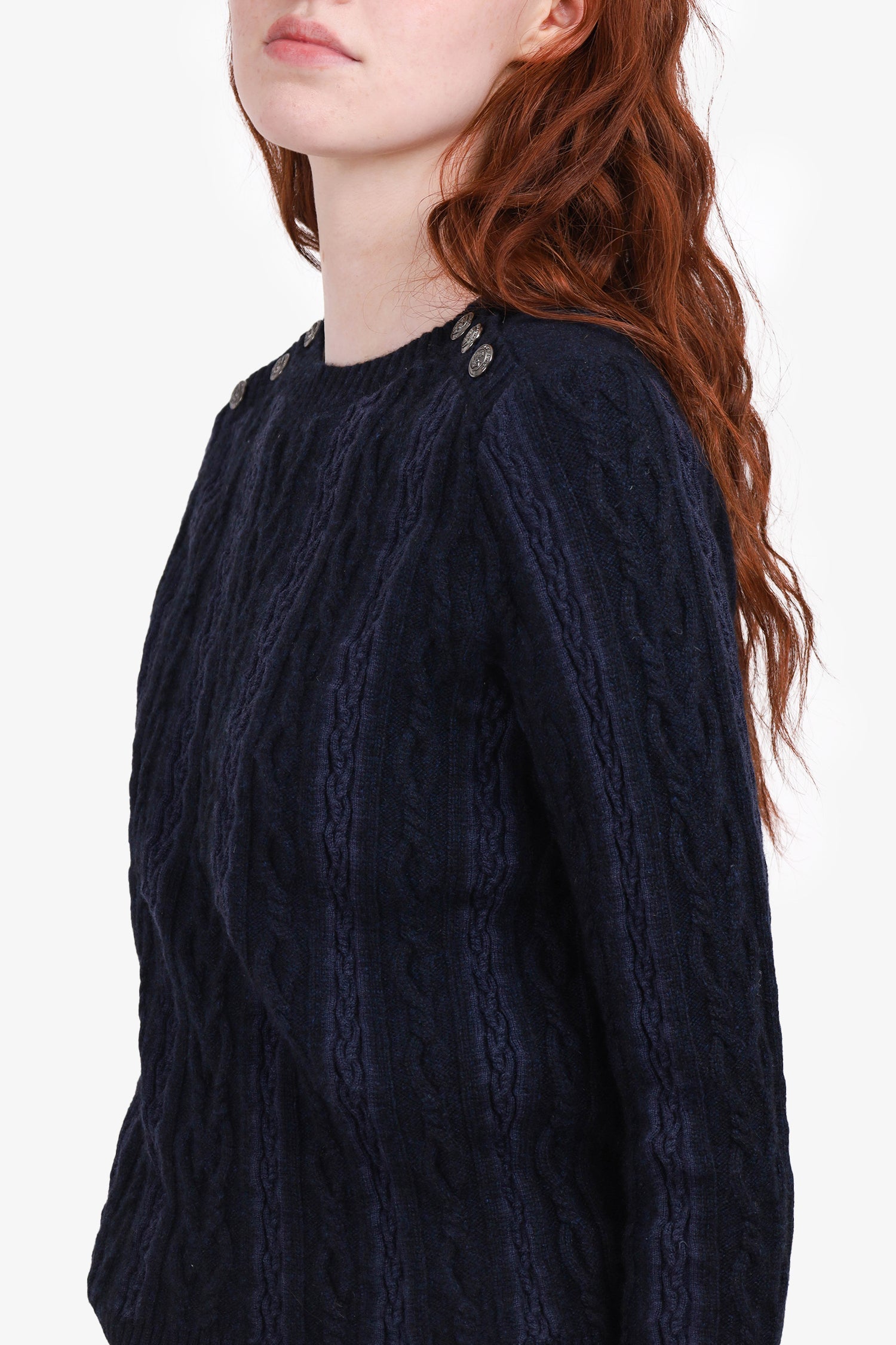 Chanel™ Navy/Black Cashmere Sweater Size 36
