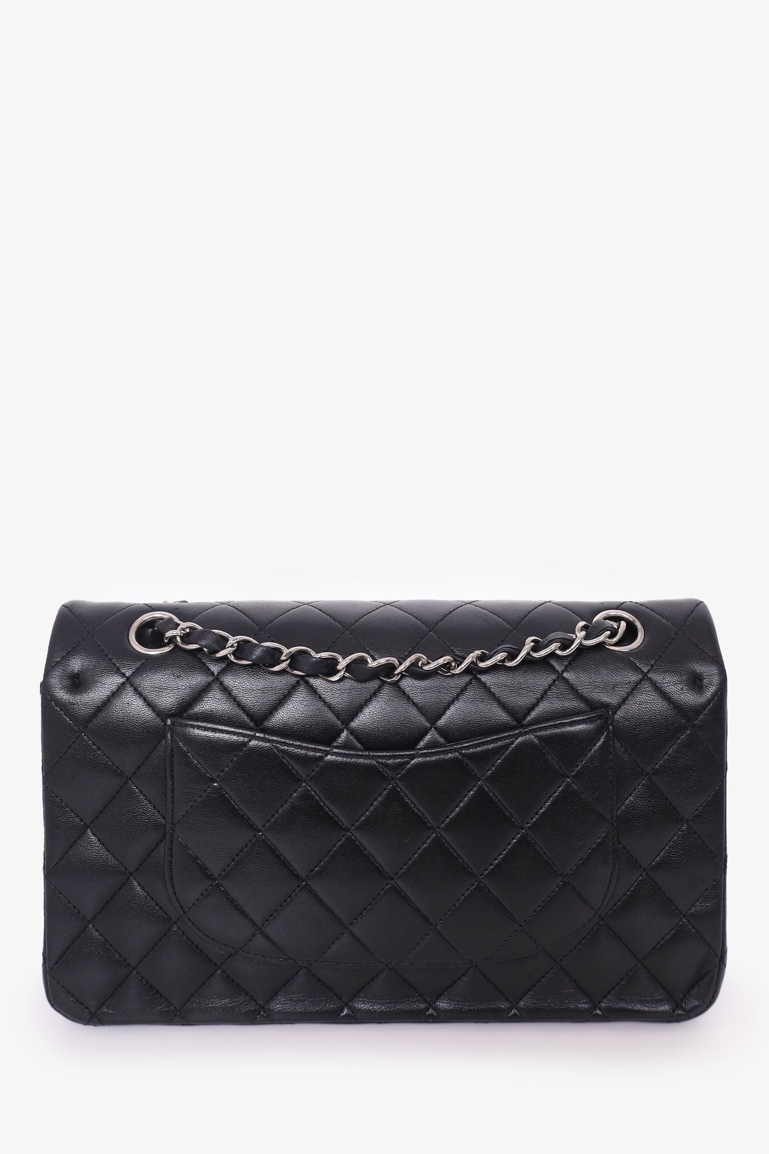 Chanel™ 2009-10 Black Lambskin Quilted Medium Double Flap