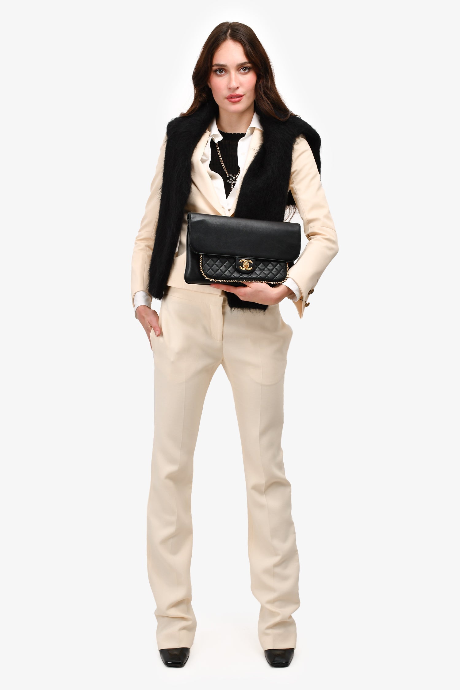 Chanel™ 2017/18 Black Lambskin 'Unchained' CC Clutch