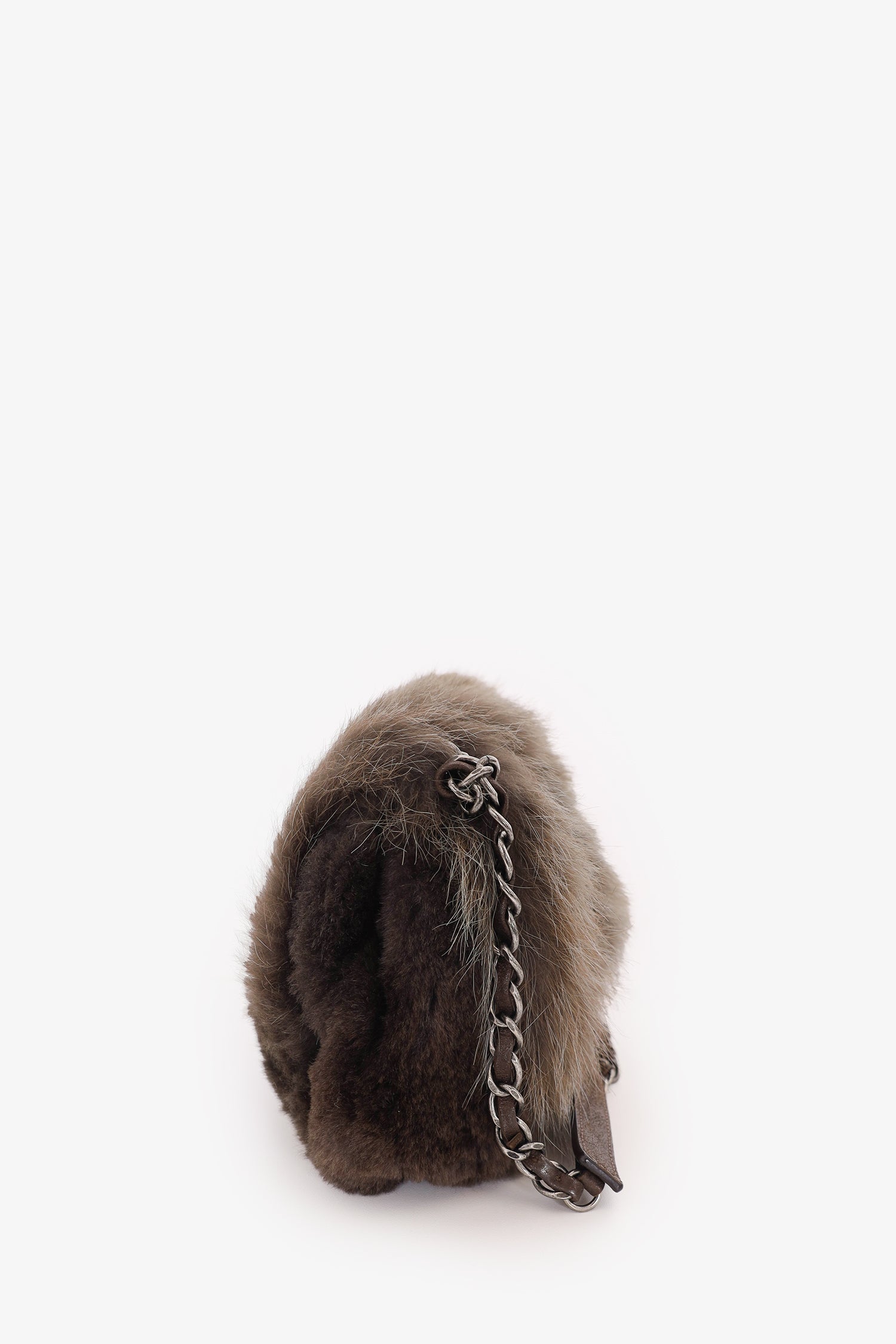 Chanel™ 2013-14 Brown Fur CC Flap Bag