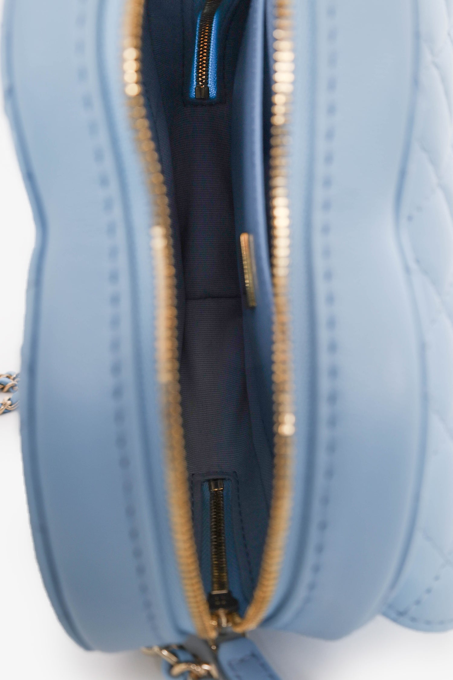 Chanel™ 22s Baby Blue Quilted Lambskin CC in Love Large Heart Bag