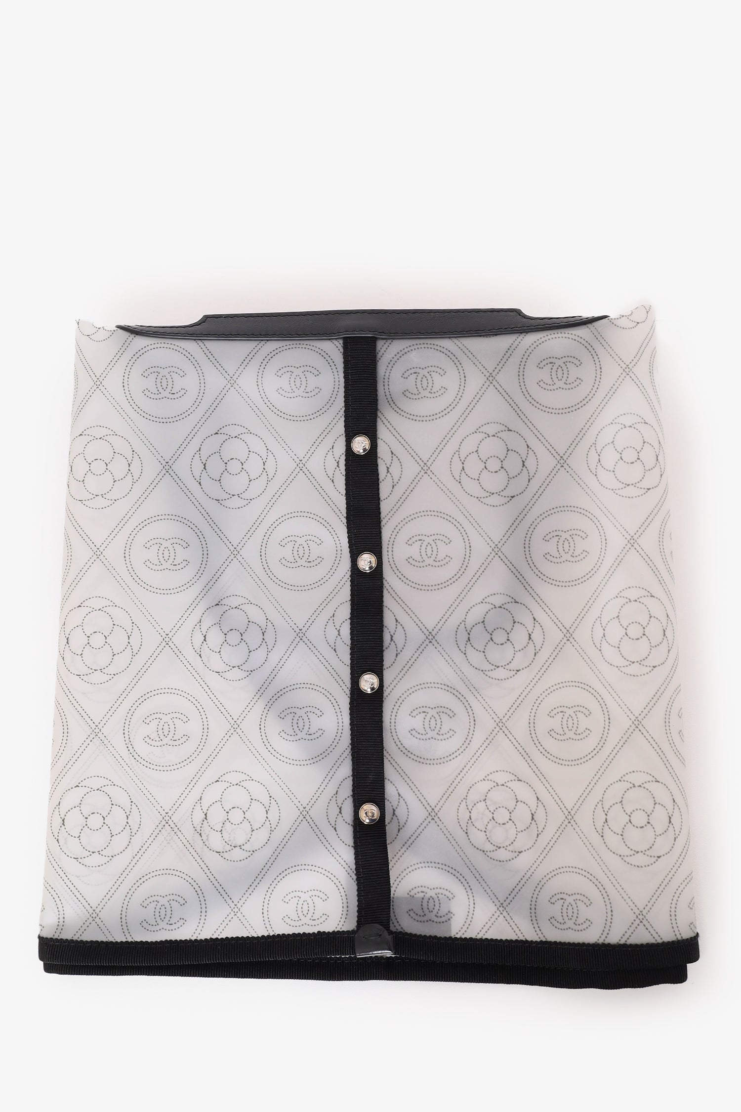 Chanel™ 18S White/Black CC Camellia Bag Raincoat