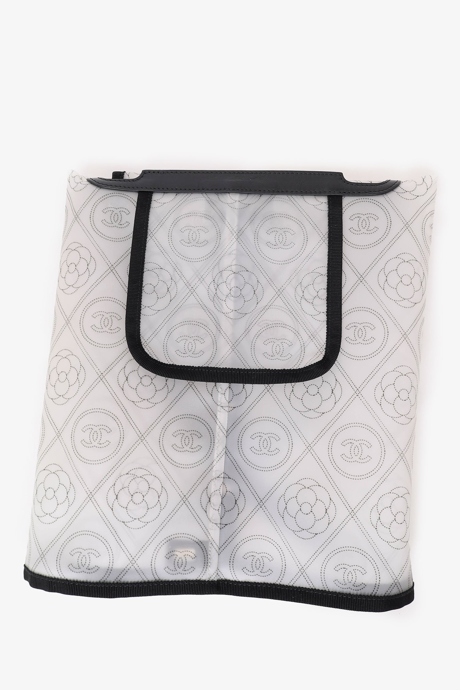 Chanel™ 18S White/Black CC Camellia Bag Raincoat