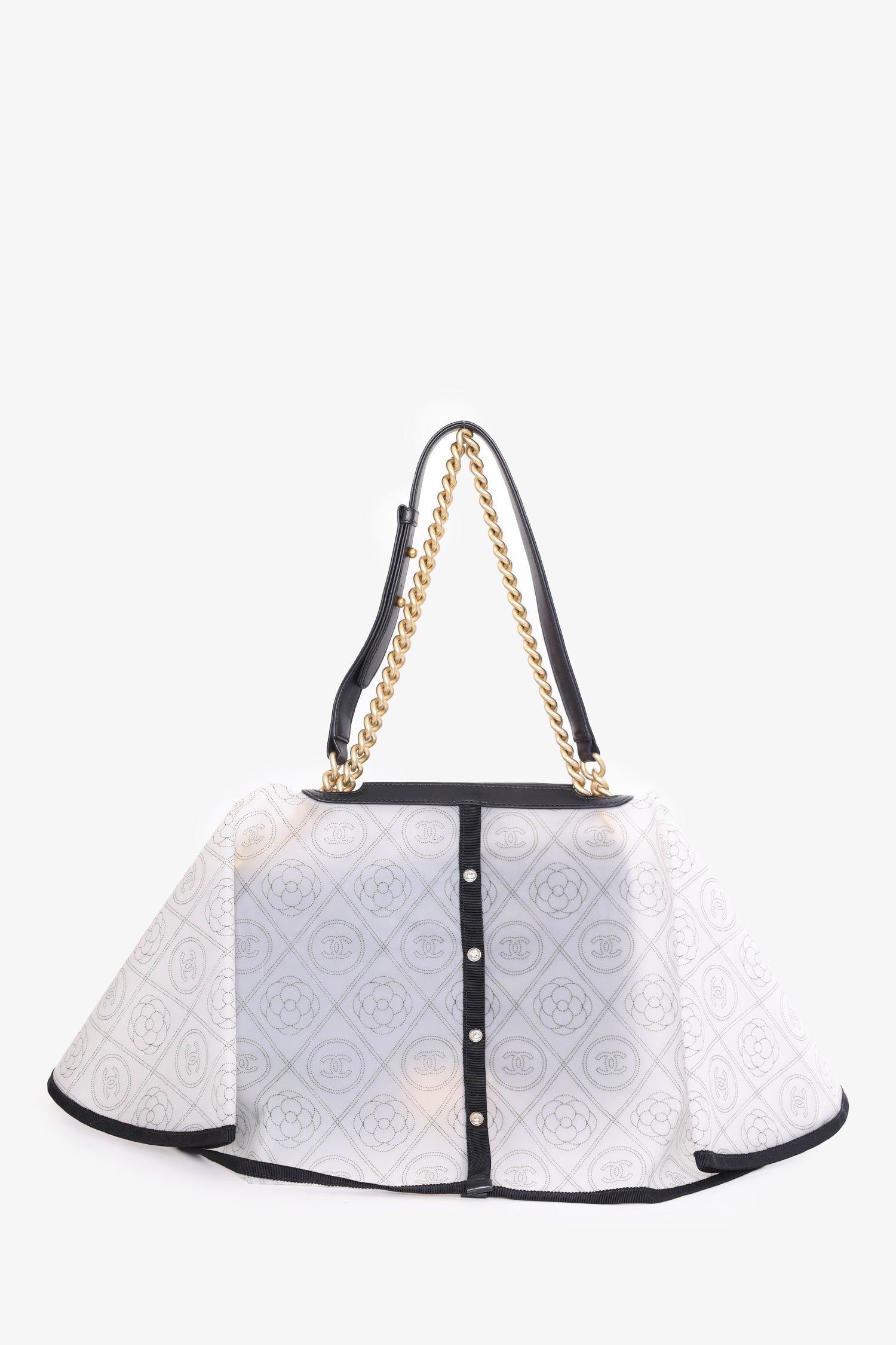 Chanel™ 18S White/Black CC Camellia Bag Raincoat