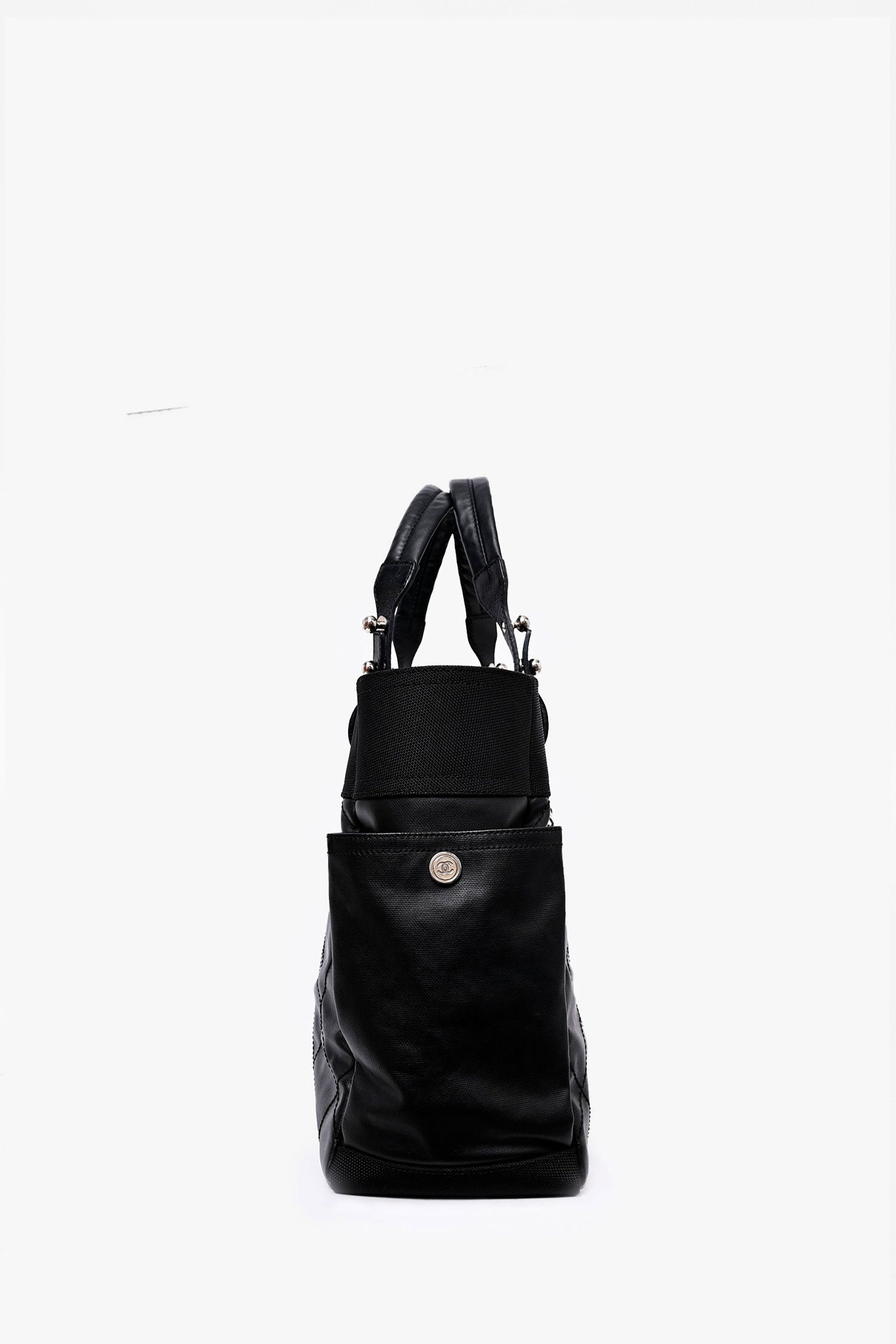 Chanel™ 2012 Black Leather/Canvas 'Paris Biarritz' Tote Bag