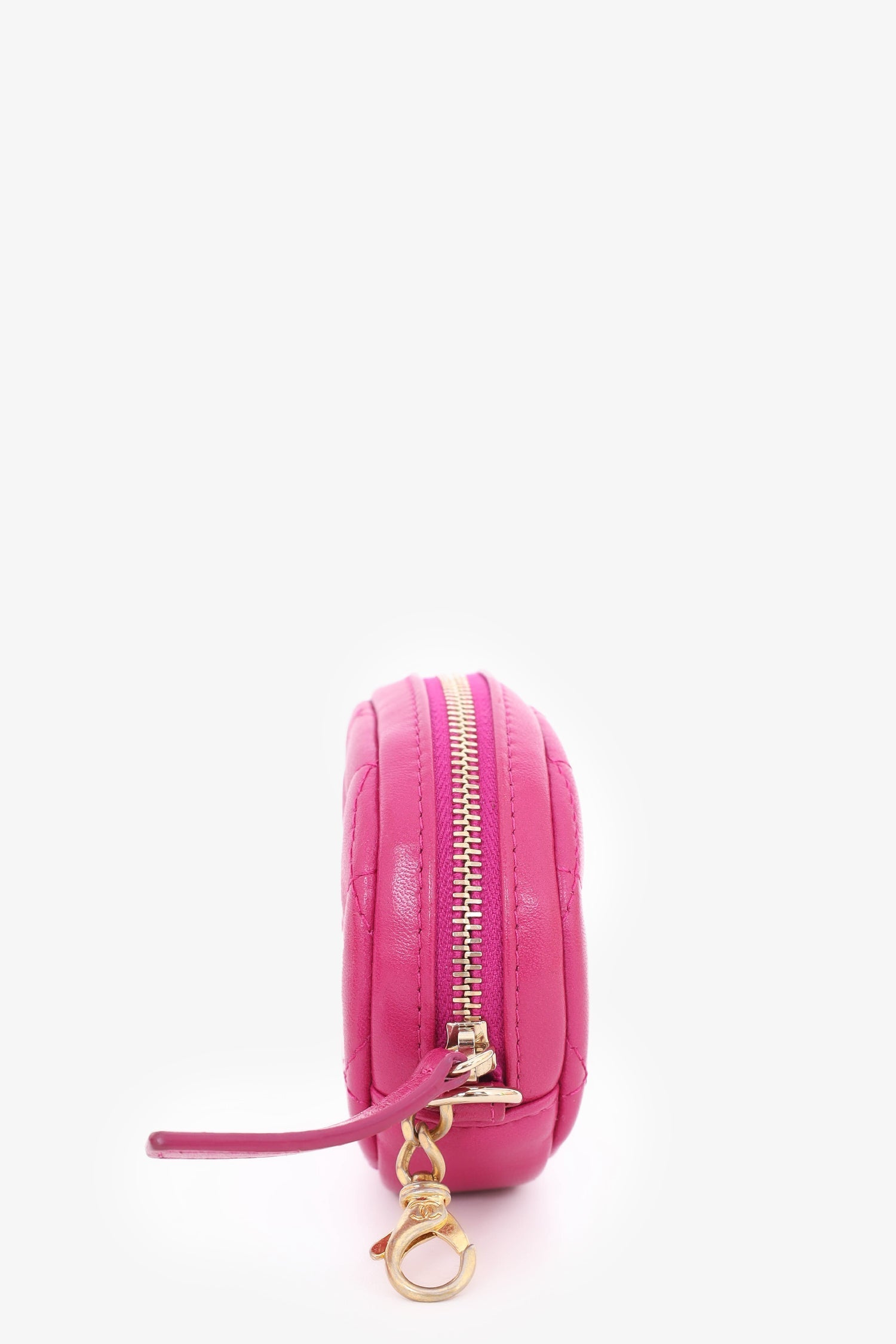 Chanel™ 2019-20 Fuchsia Tweed 19 Round Clutch with Coin Purse