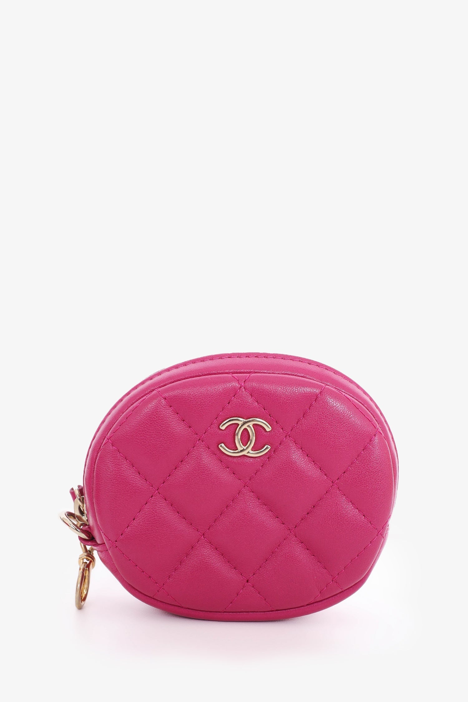 Chanel™ 2019-20 Fuchsia Tweed 19 Round Clutch with Coin Purse