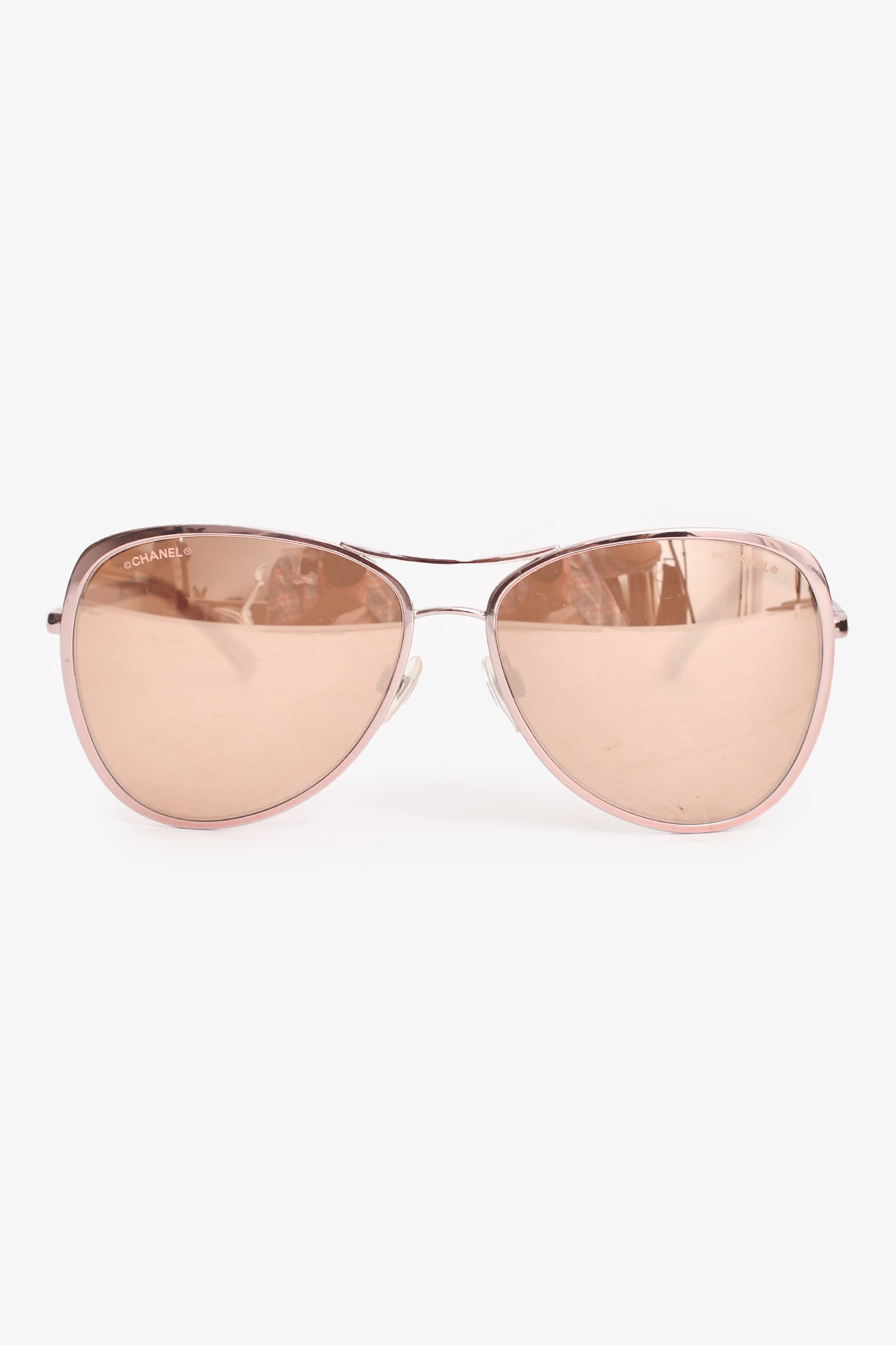 Chanel™ Rose Gold Mirrored Aviator Sunglasses